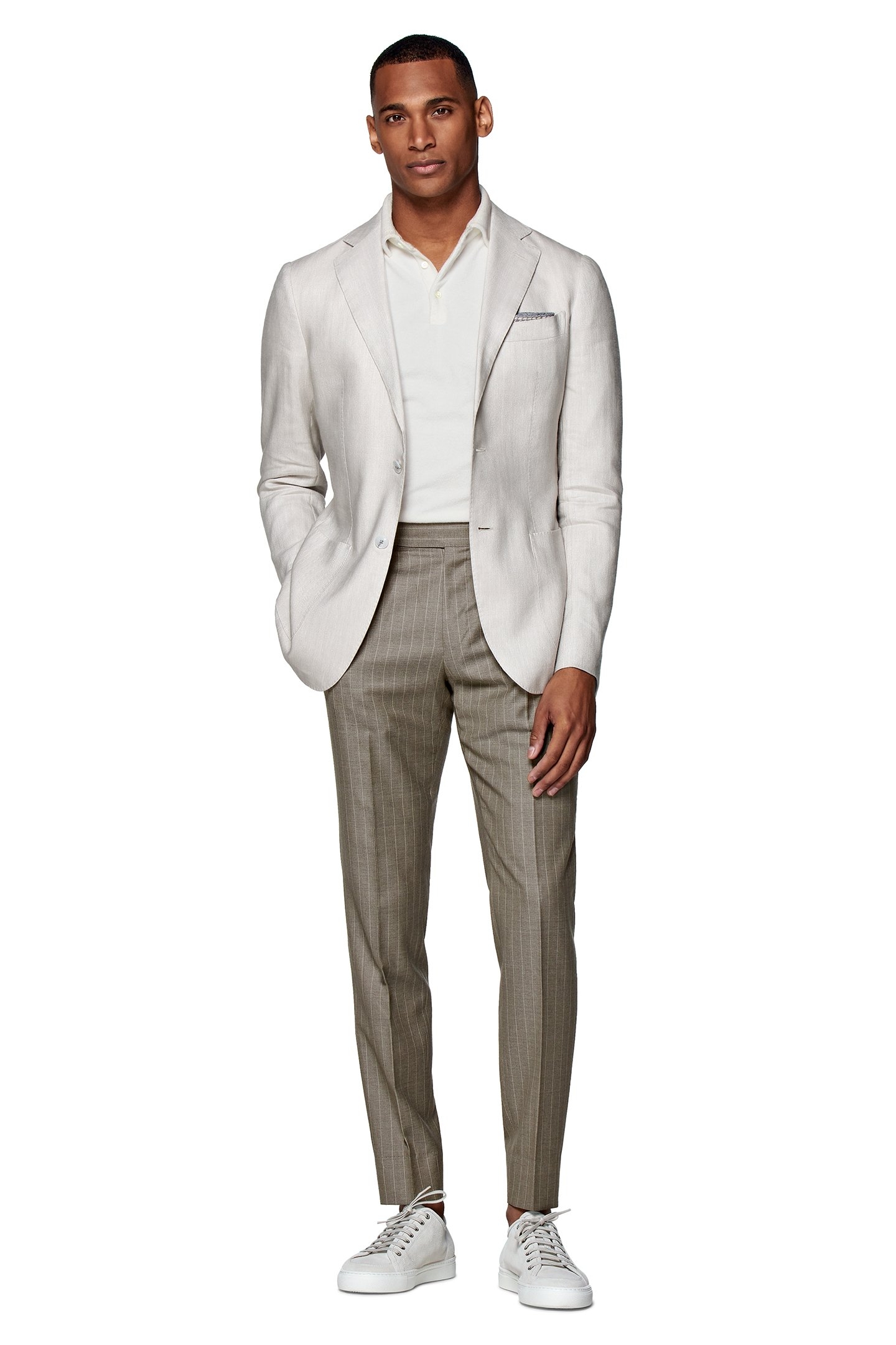 LIGHT GREY HERRINGBONE TAILORED FIT HAVANA BLAZER LIGHT GREY 2