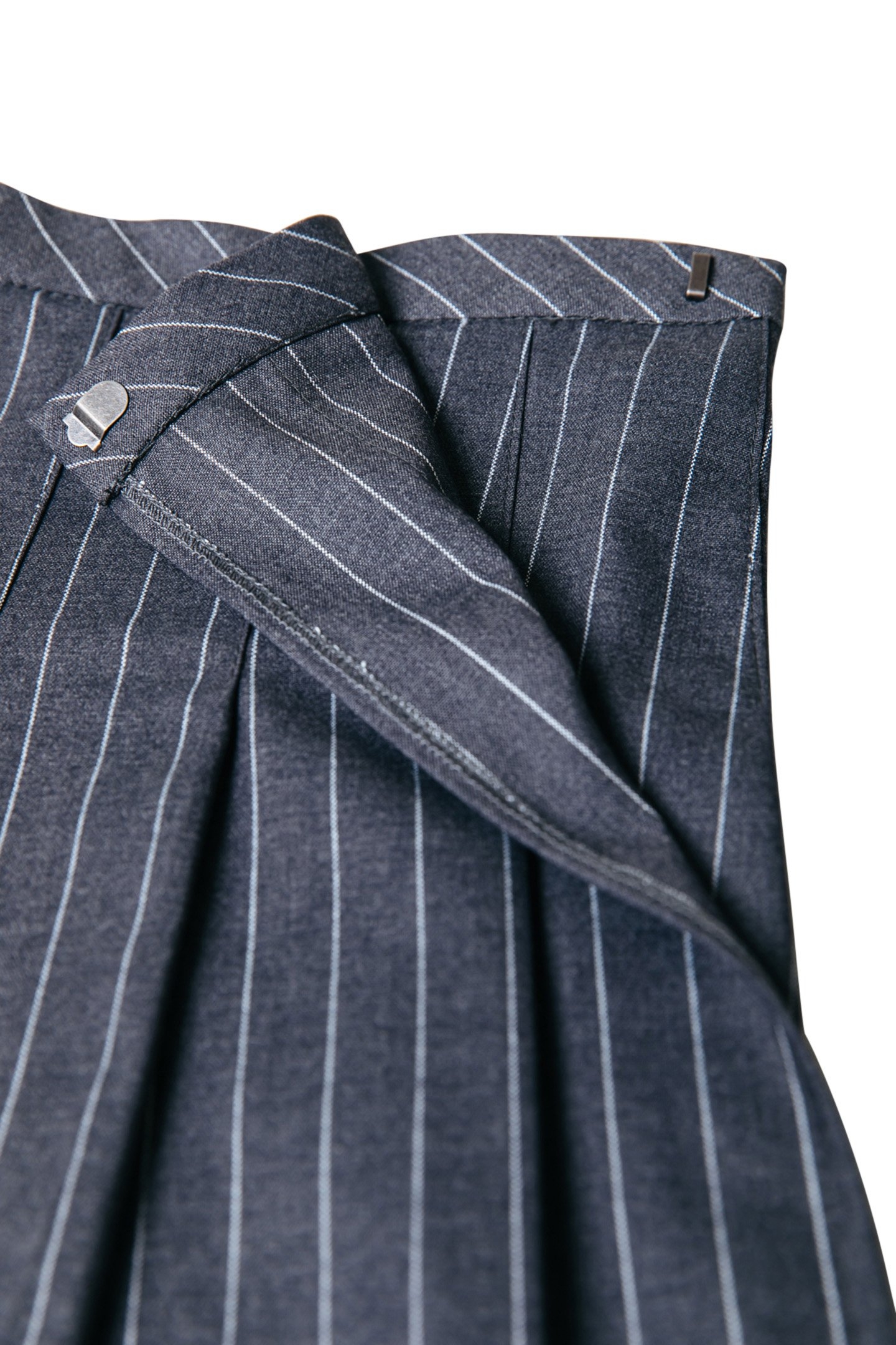 SHALINE PINSTRIPE PLEATED SKIRT DARK ANTHRACITE 6