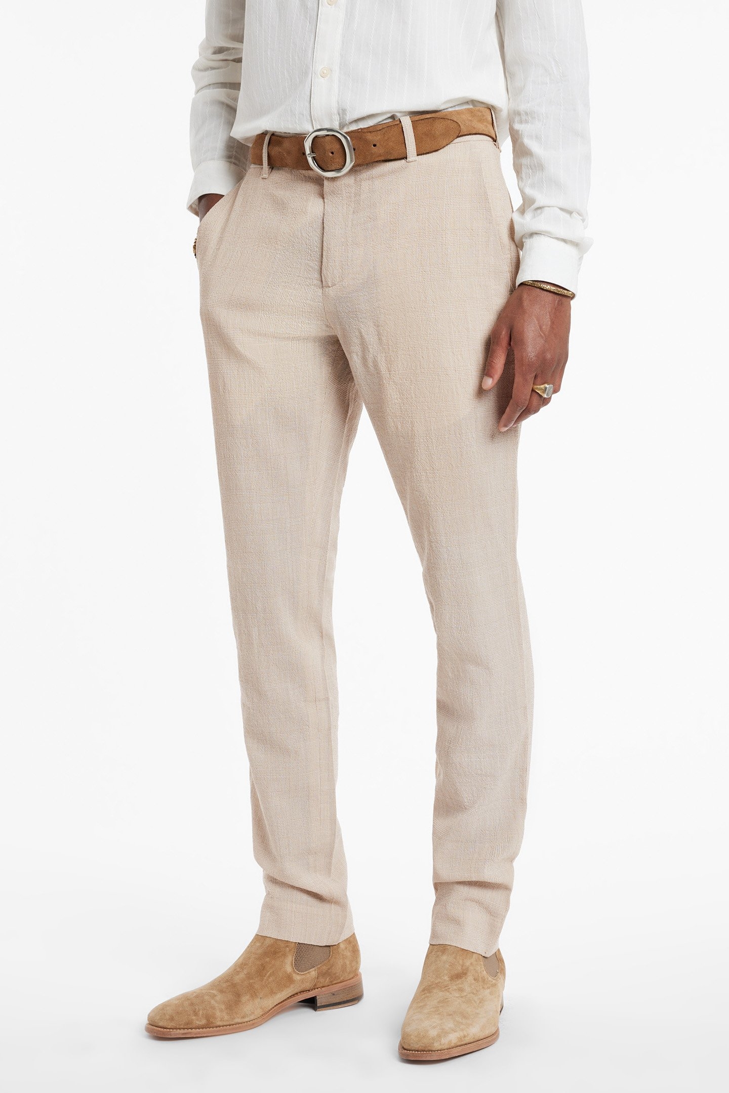 SLIM FIT PANTS WITH WELT CAMEL 1