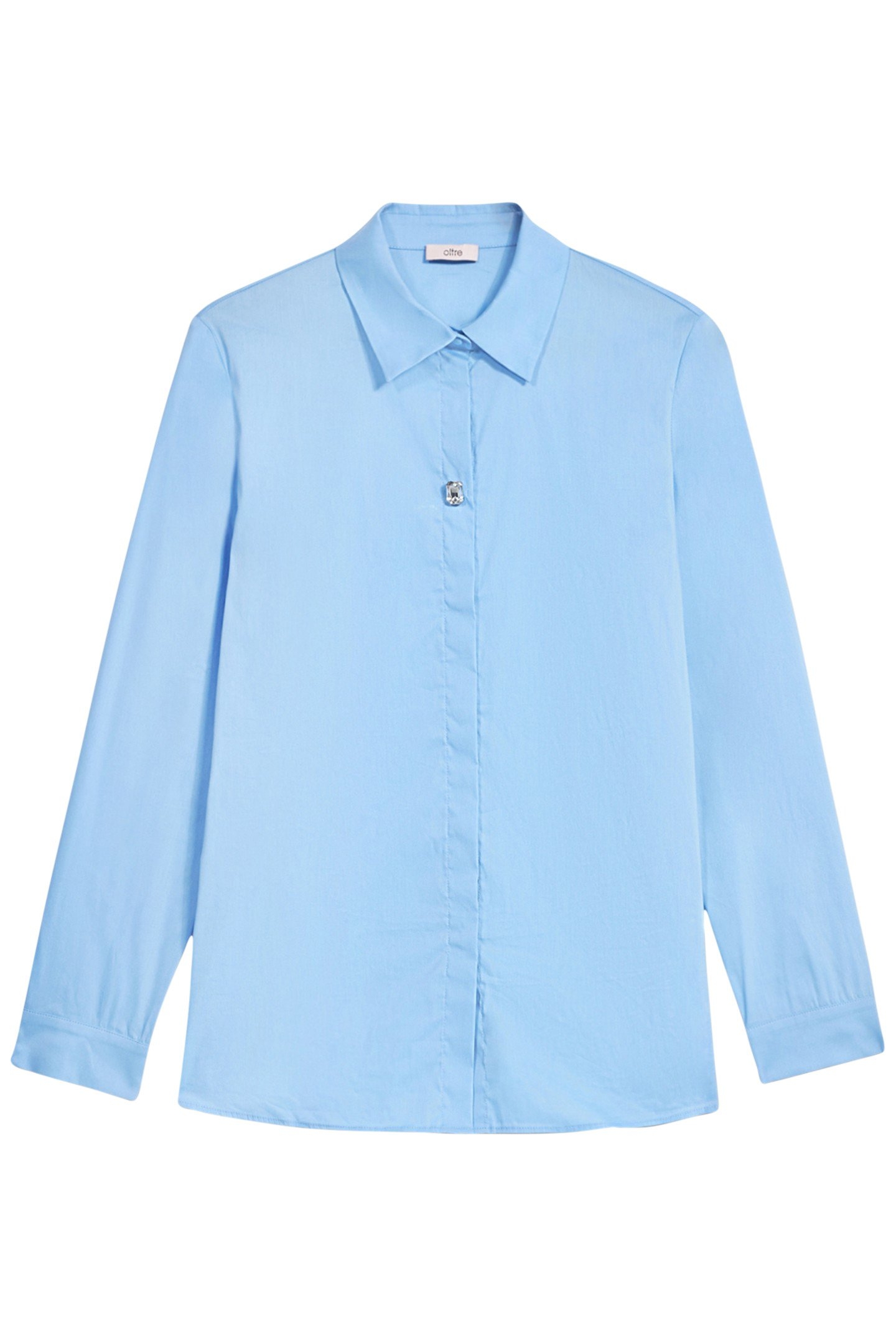 POPLIN SHIRT WITH EMBROIDERED STONE BLUE 3