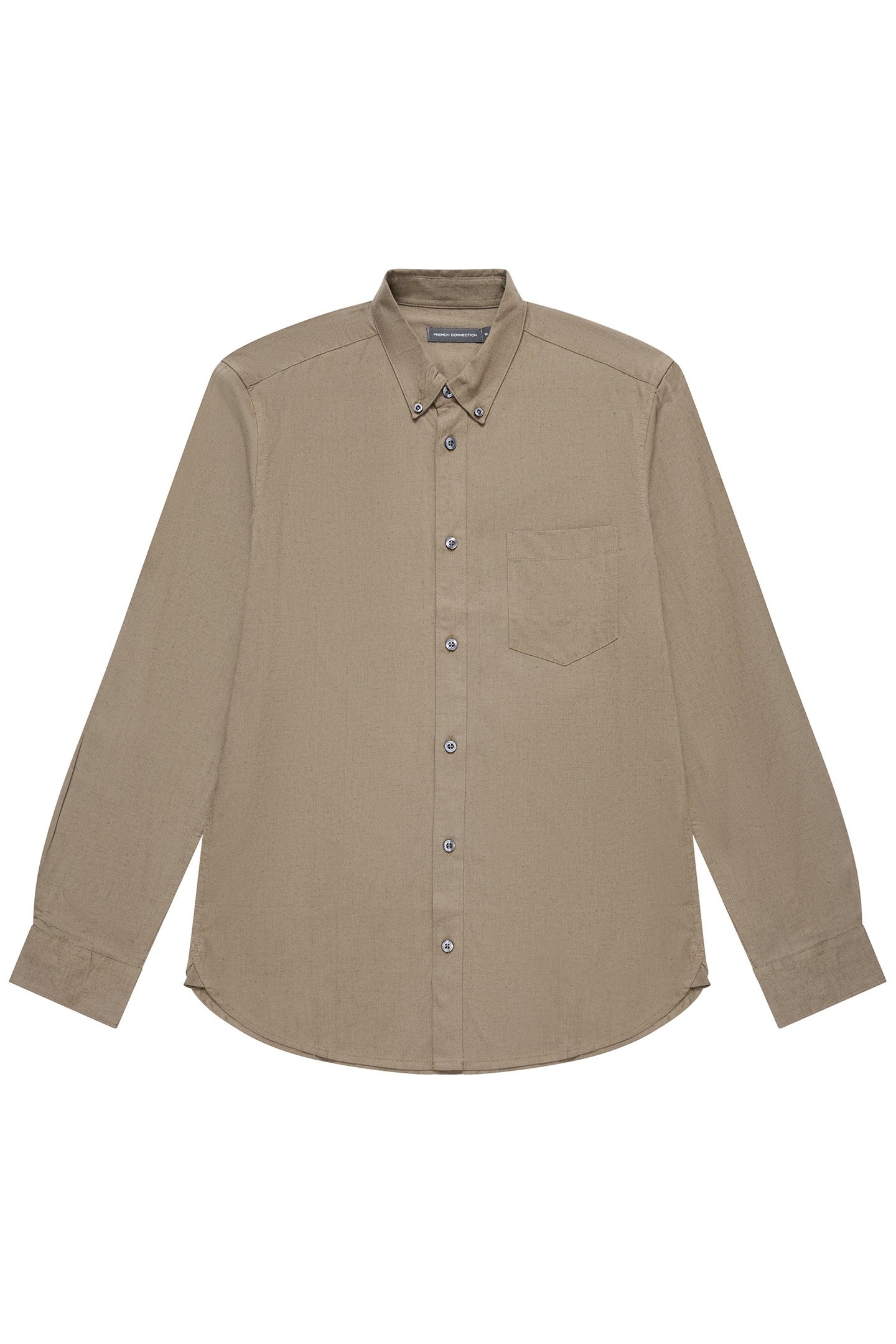 LINEN 22 L/S TRIM KHAKI 1