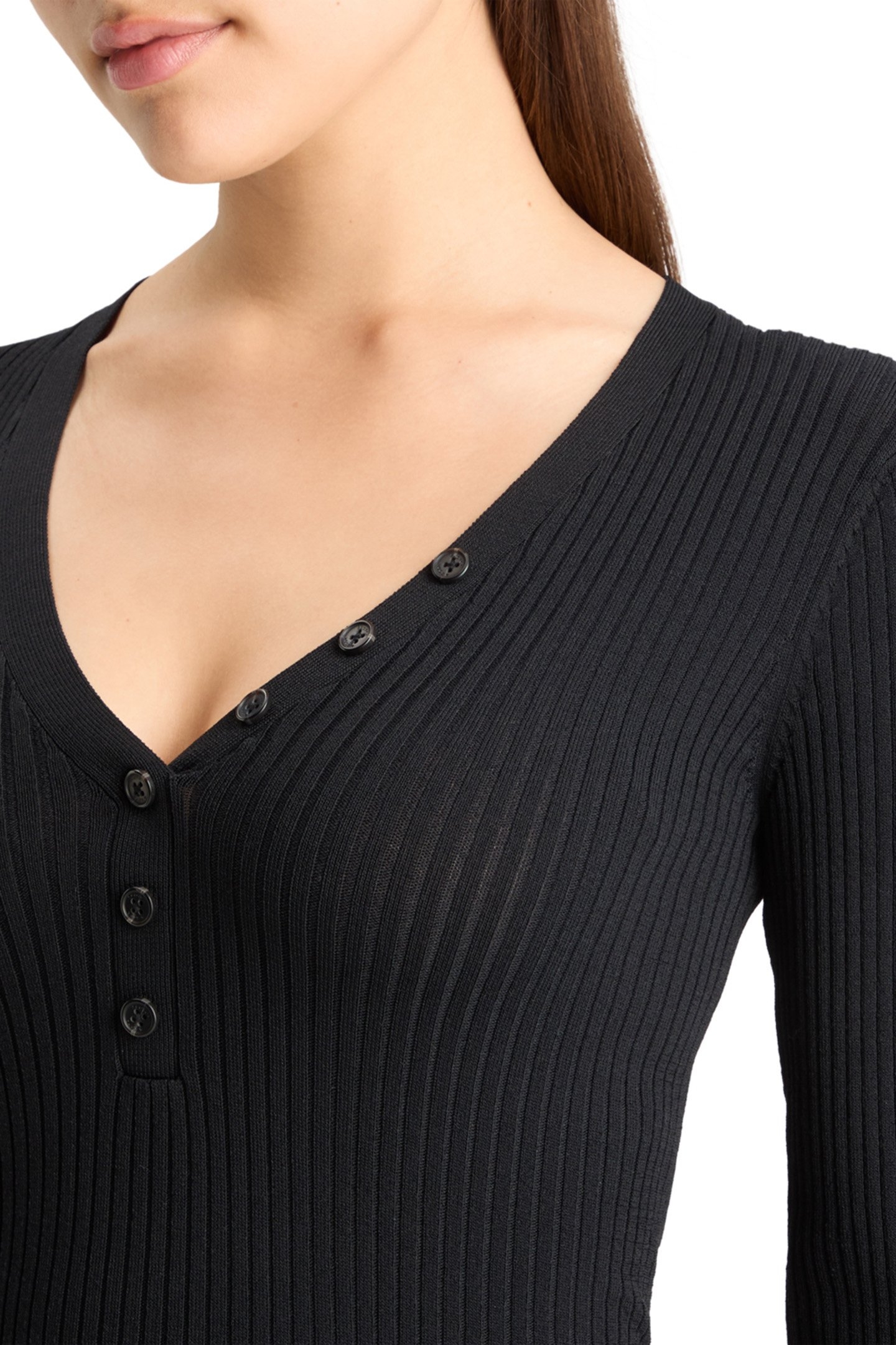 RIBBED FITTED PULLOVER EVENING BLACK 7