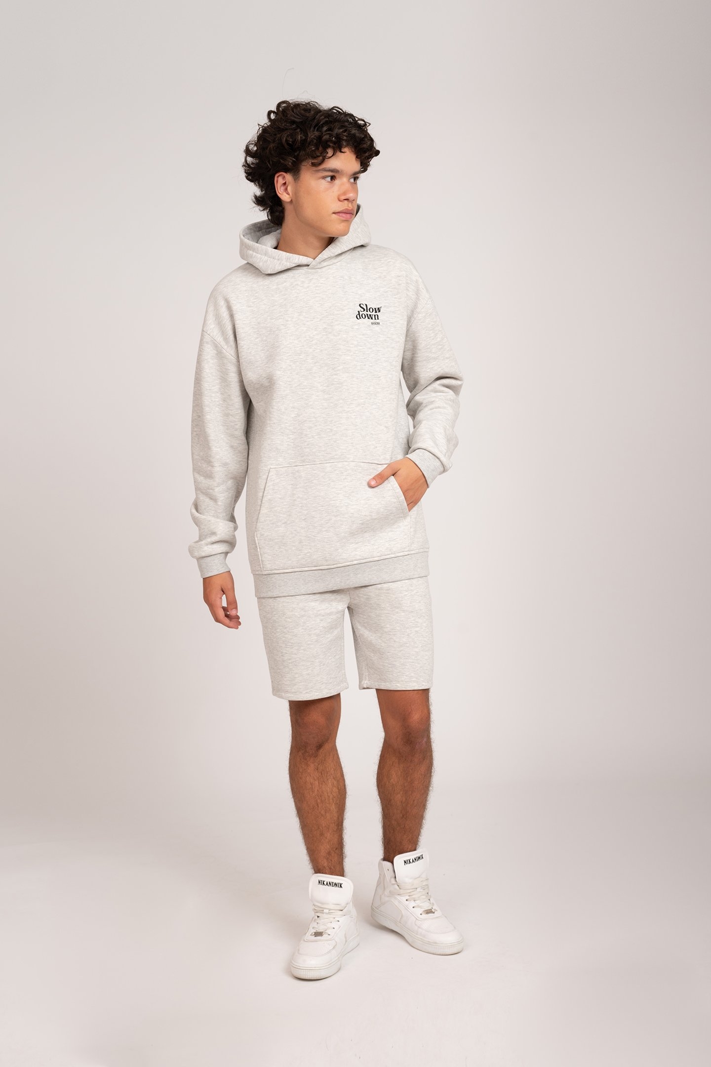 BRANDON SWEAT SHORT GREY MELANGE 1