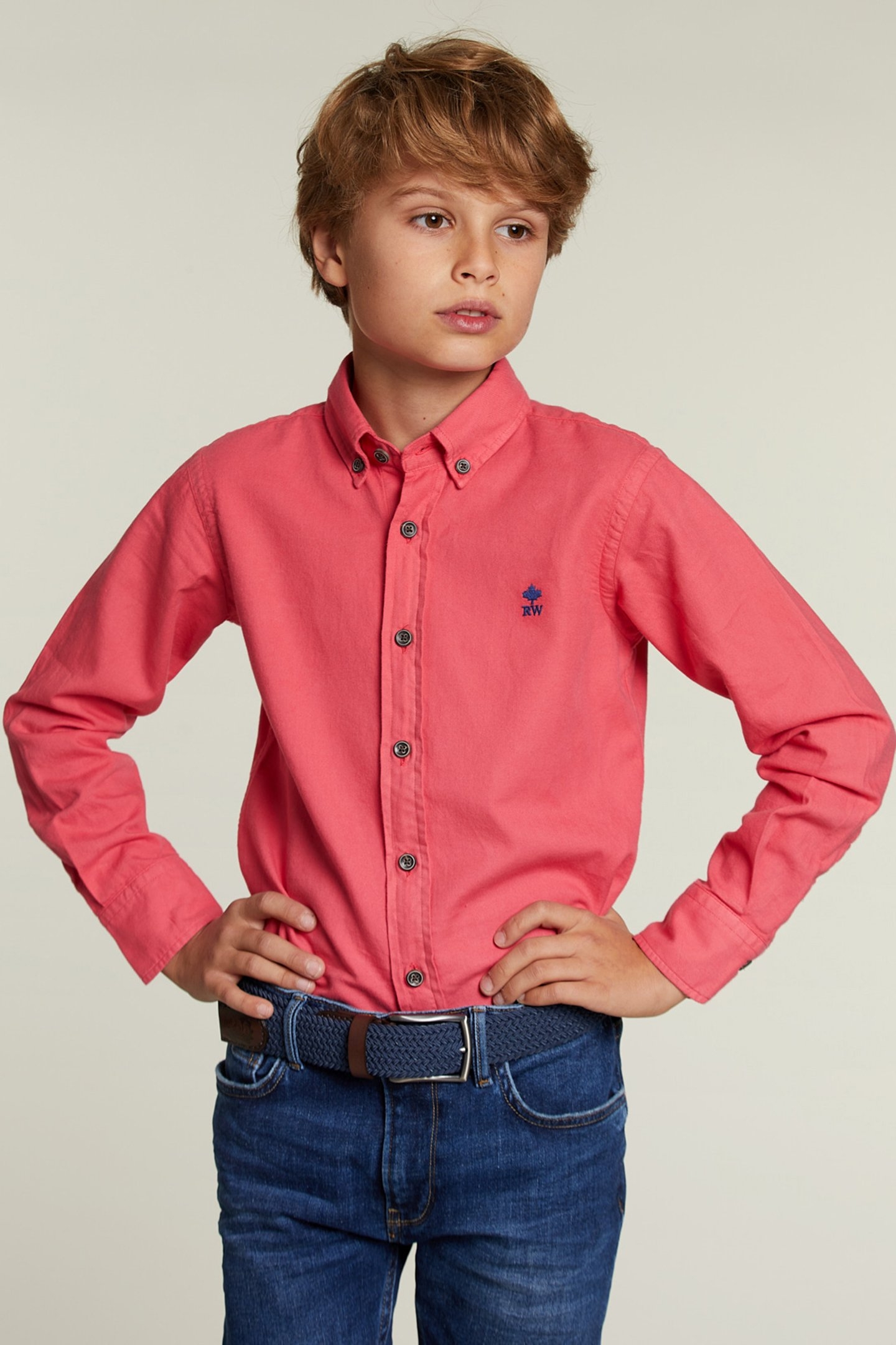 CUSTOM FIT COTTON SHIRT ROSE 1