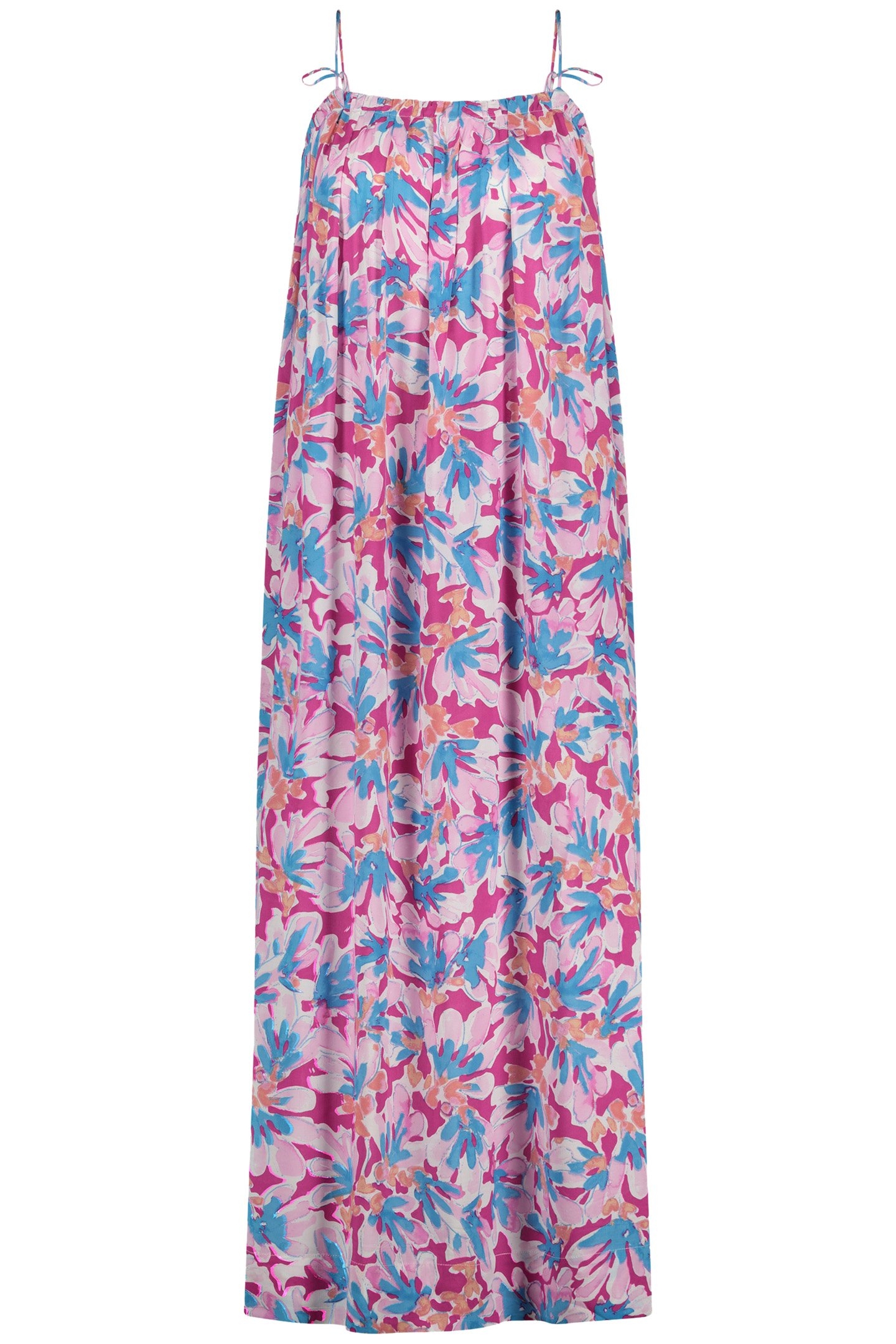 LEANNA DRESS AZURE BLUE/HOT PINK 3