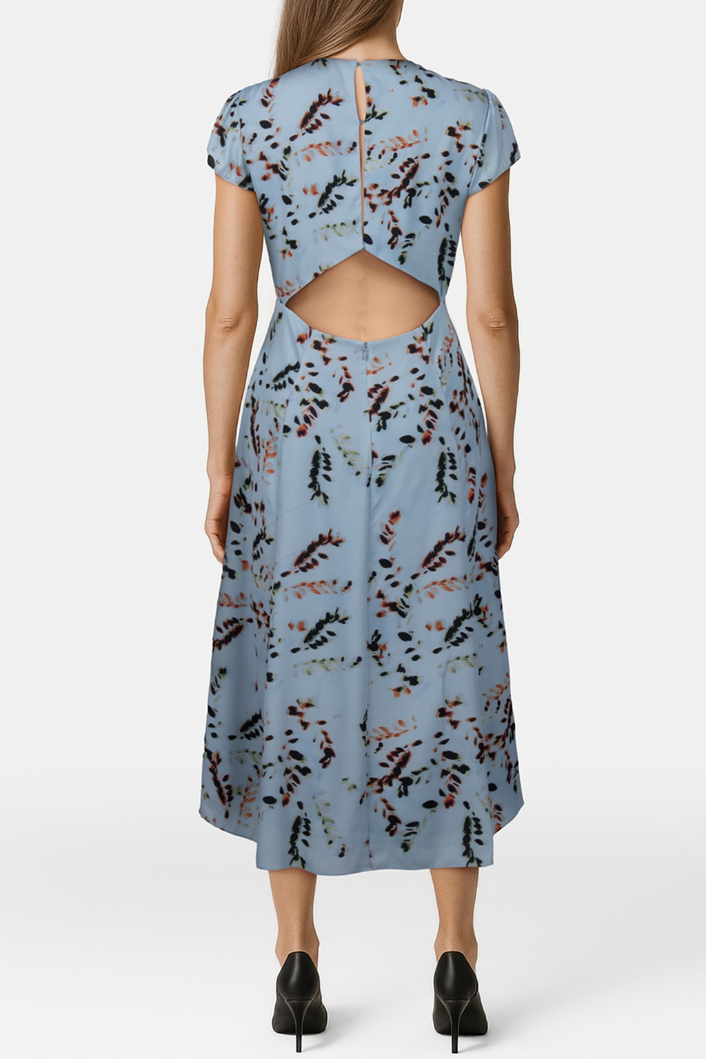 PRINTED MIDI DRESS SAGE 2