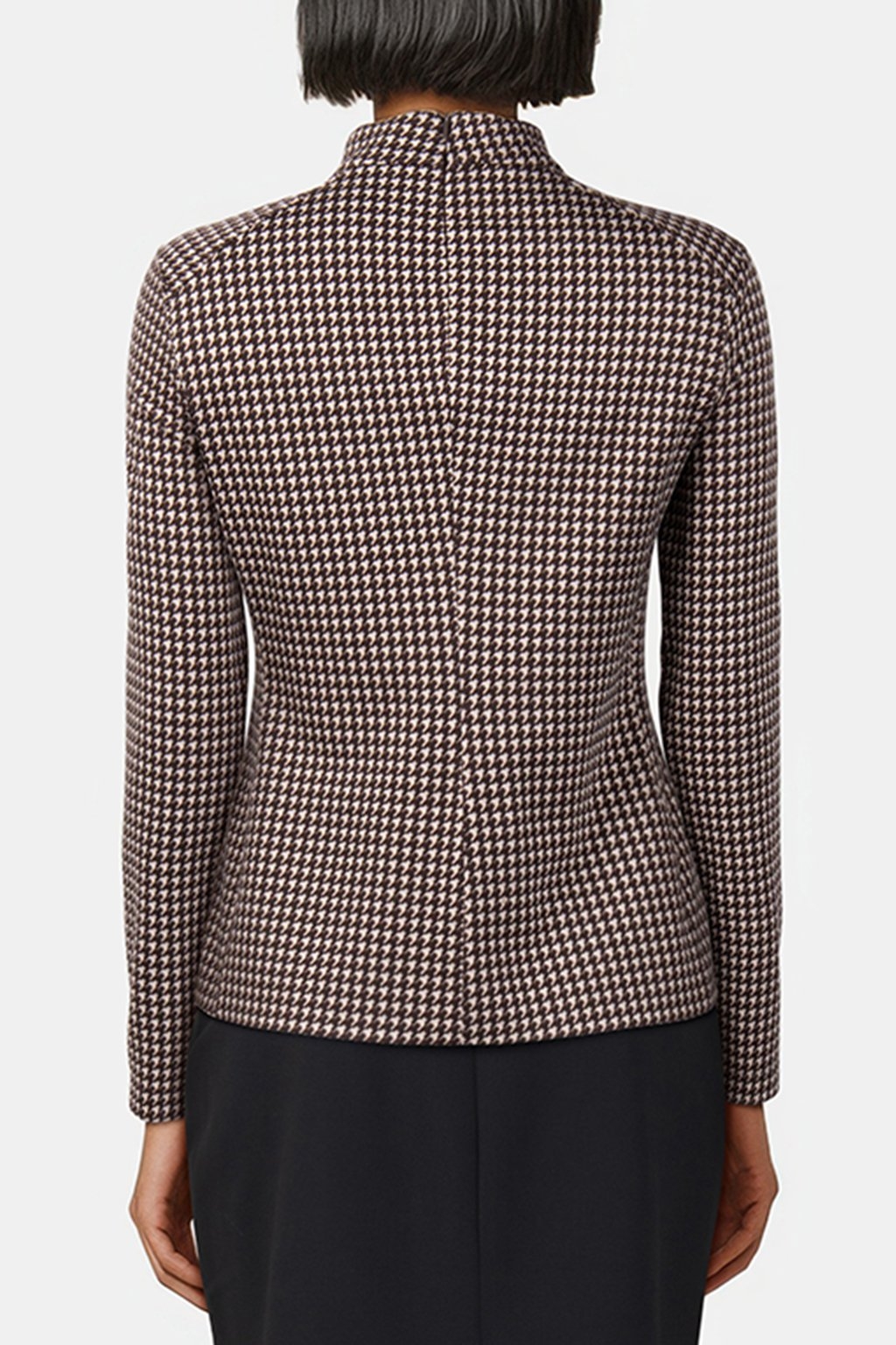 TOP PIED DE POULE LONG SLEEVE WENGÉ 2