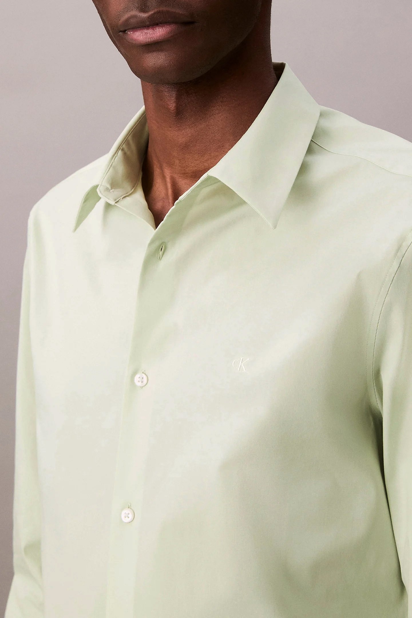 LS SOLID STRETCH SLIM FIT SHIRT TENDER GREENS 5