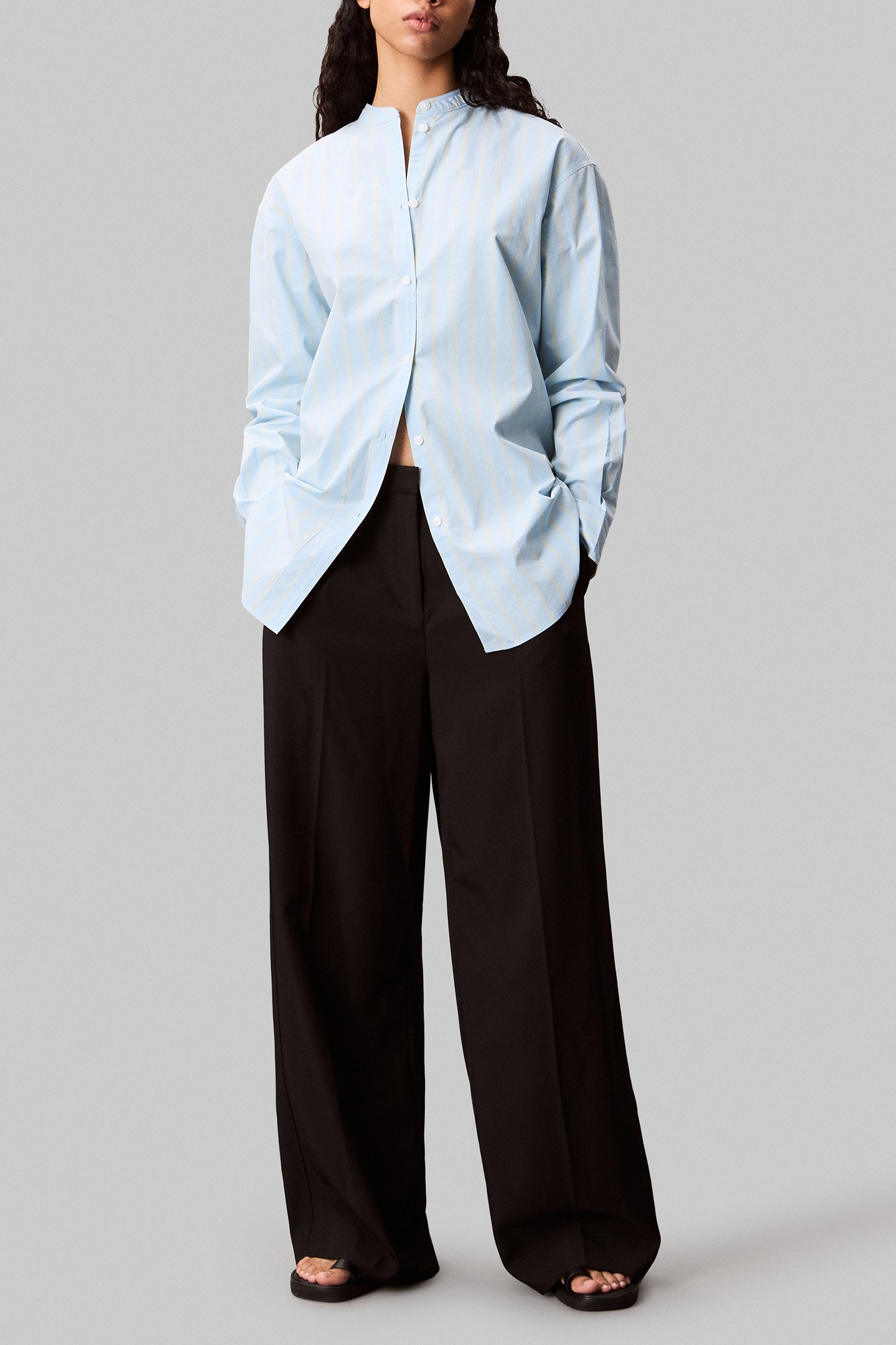 YD STRIPE RELAXED SHIRT COOL BLUE 1