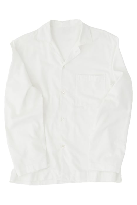 UNISEX FLANNEL, PYJAMAS SHIRT CREAM WHITE 3