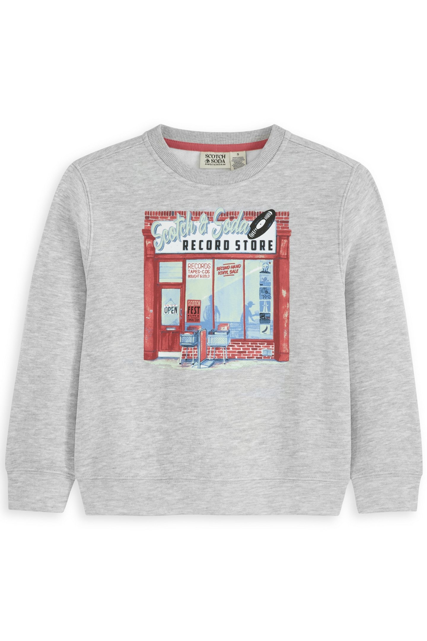 2PC BIG BOYS FLEECE CREWNECK & SHORT SET LIGHT GREY 3