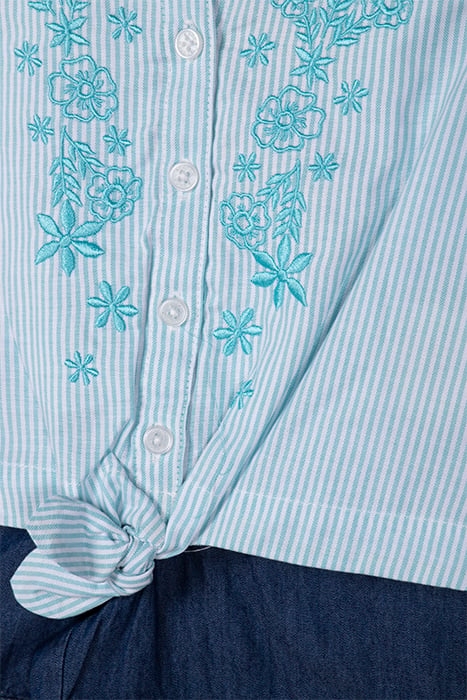 S&S BIG GIRLS 2PC TOP & DENIM SHORT SET BLEACHED AQUA 3