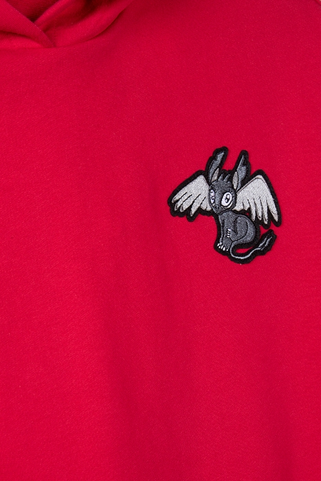 GIRLS' RED HOODIE WITH DRAGON BADGE 3