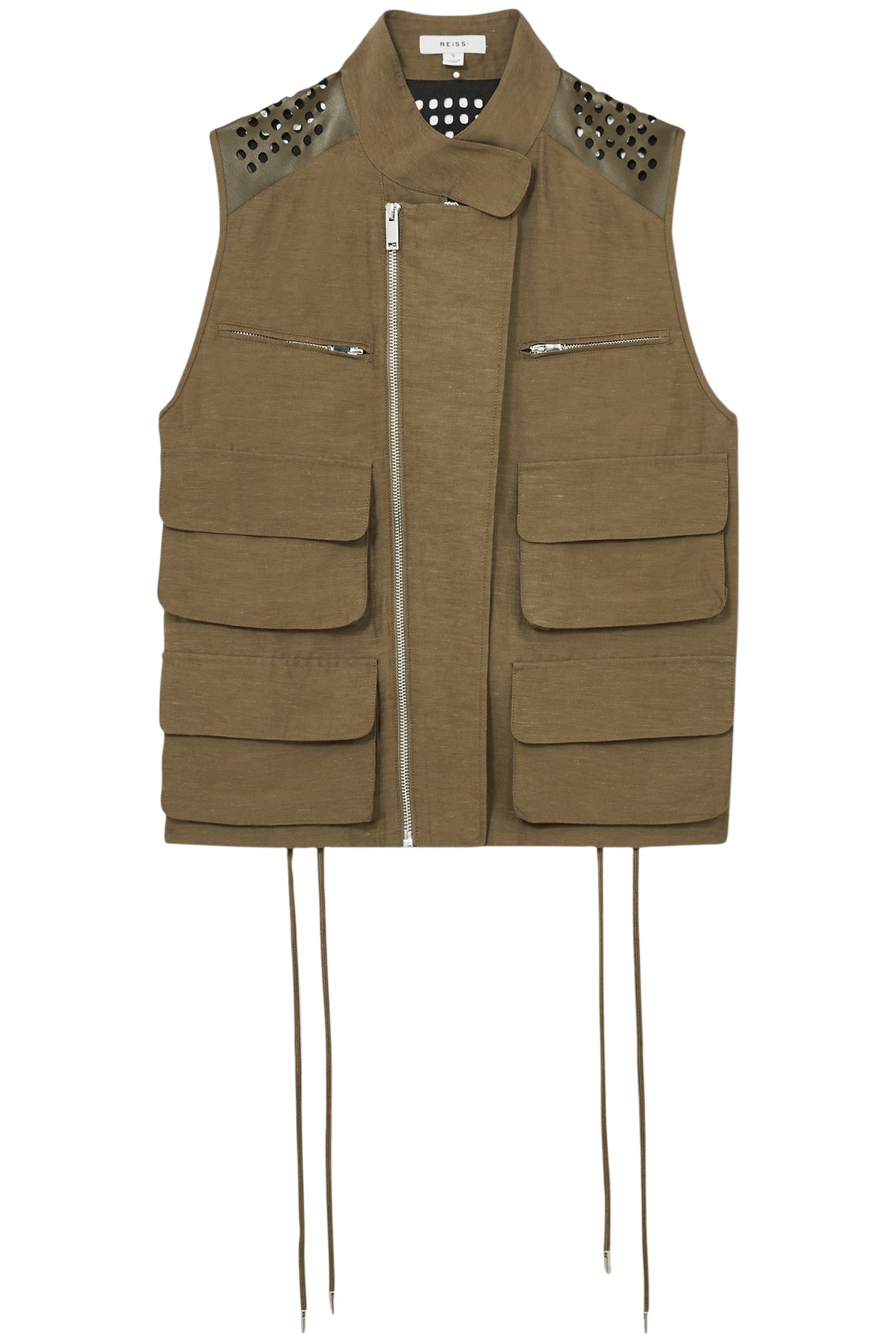 GRACE POCKET STITCH GILLET KHAKI 3
