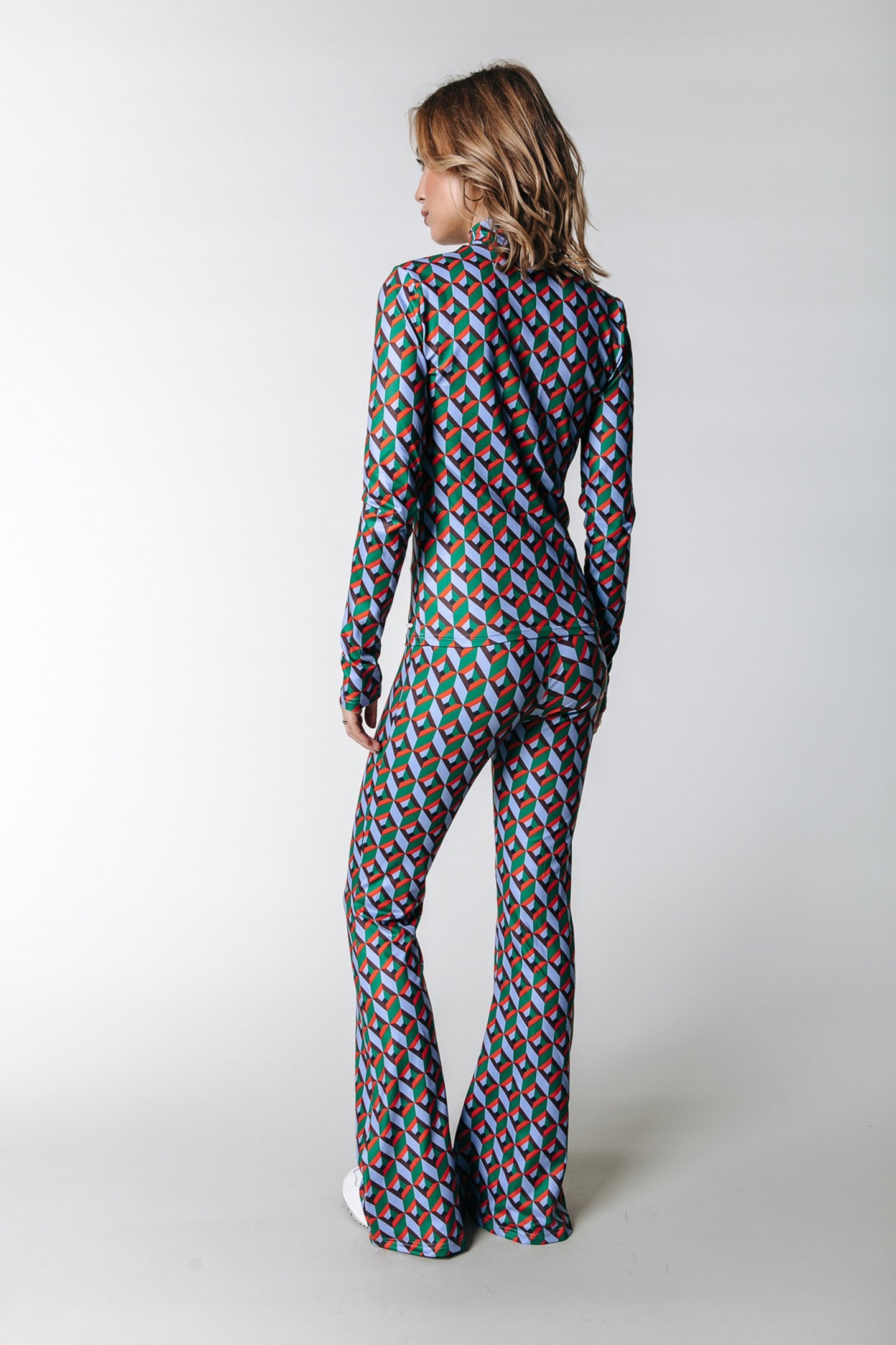 GRAPHIC PEACHED EXTRA FLARE PANTS MULTICOLOR 2