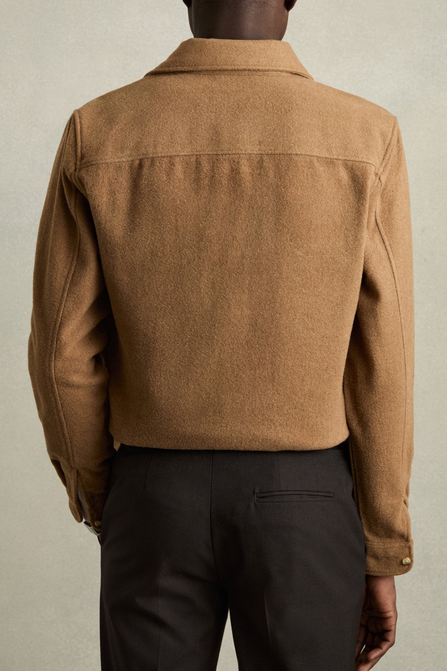 DEMARI LS TWIN POCKET WOOL OVERSHIRT CAMEL 2