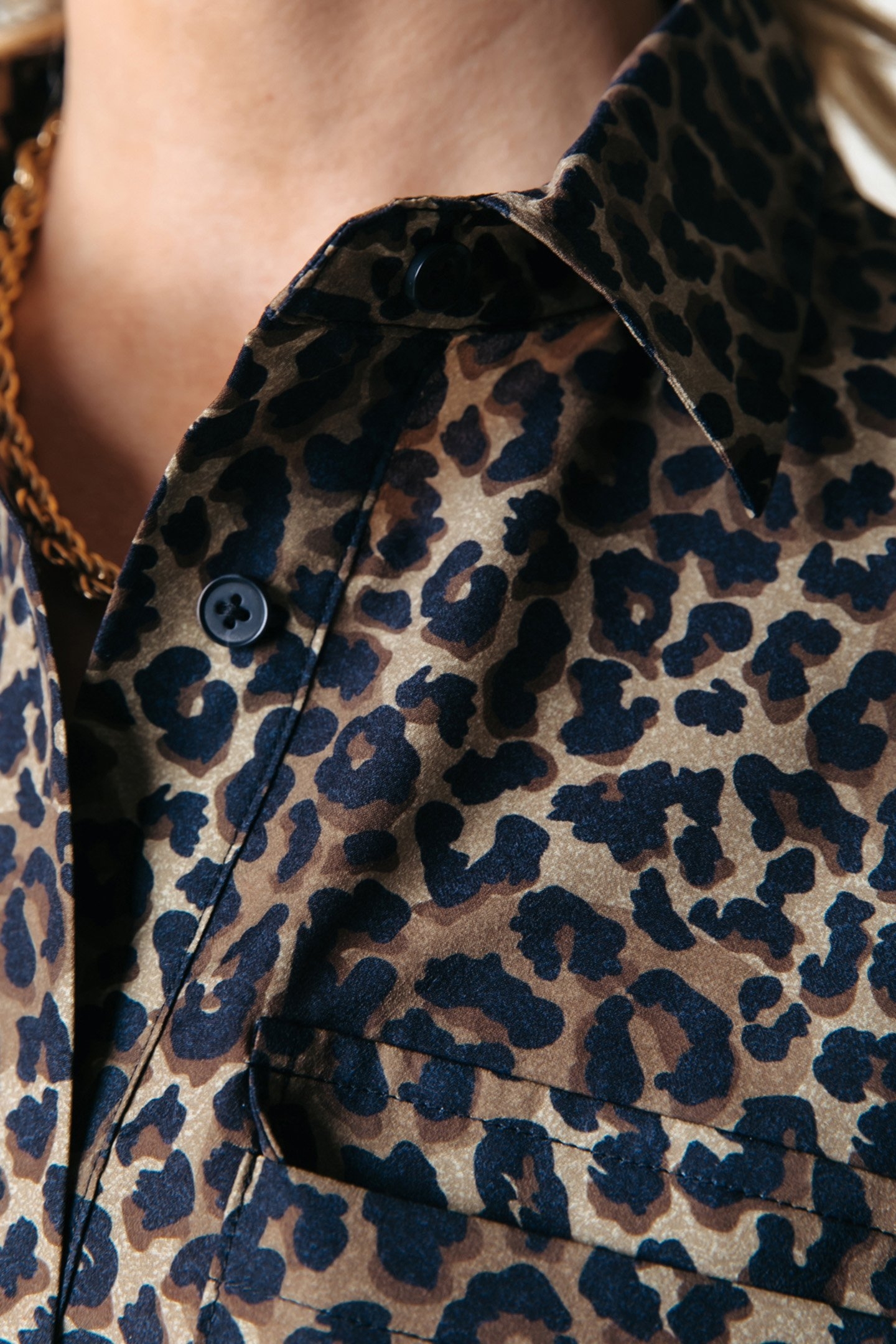 DESIREE LEOPARD MAXI SHIRT DRESS LS WARM BROWN 3