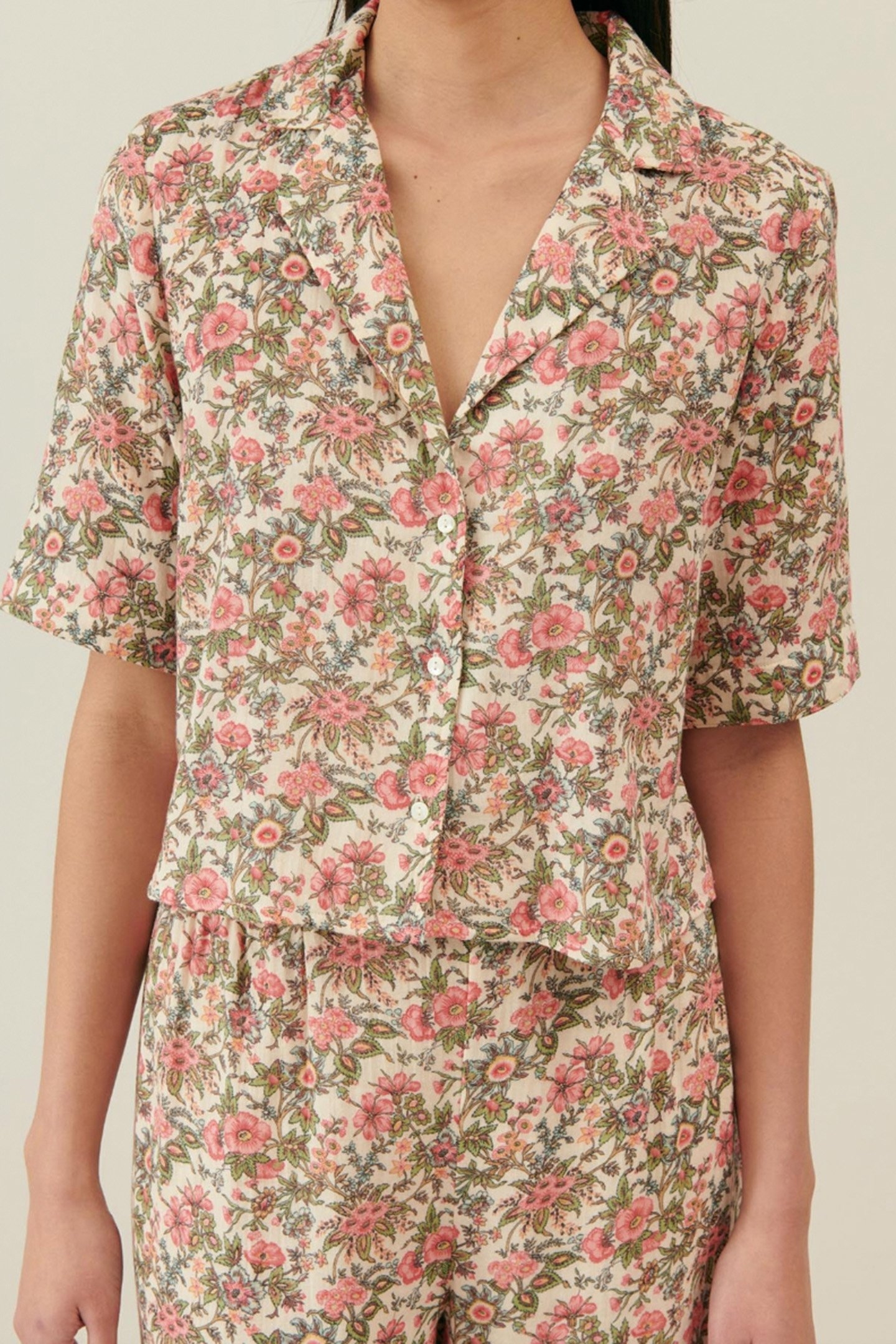 PAJAMAS TOP LOULOU IVORY ENCH FIELDS 1