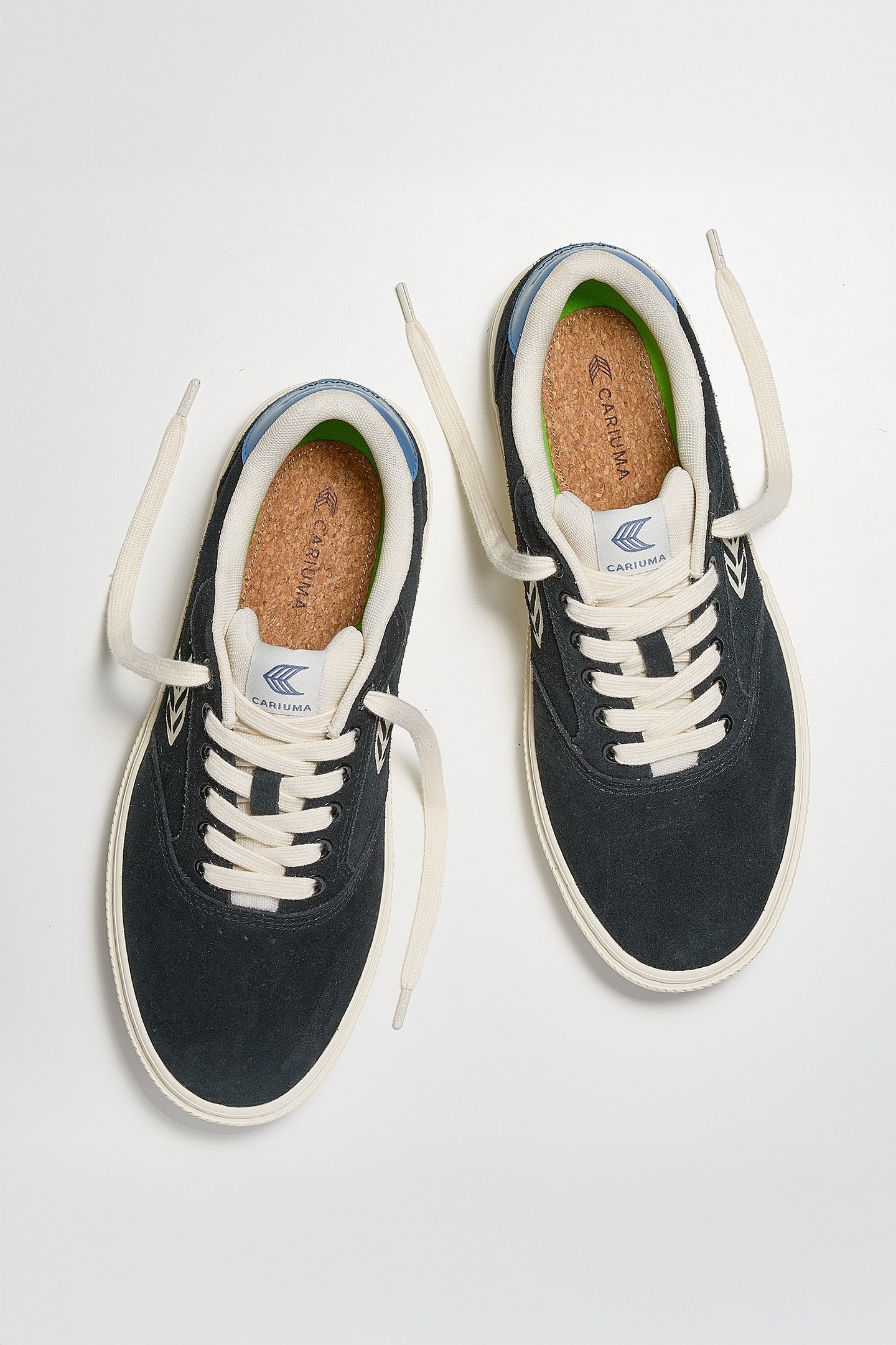 NAIOCA BLACK SUEDE IVORY LOGO WASHED BLUE SNEAKER 3