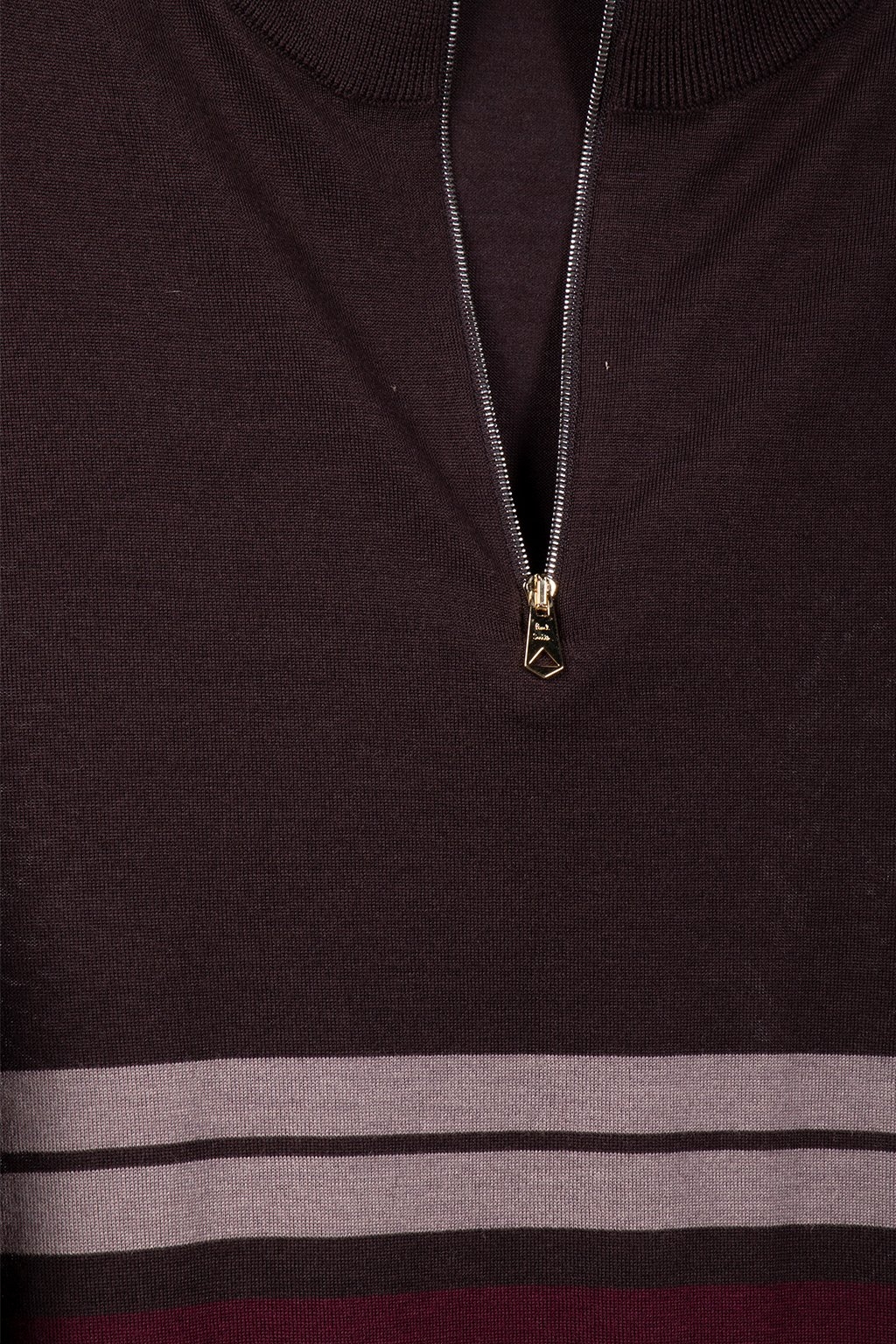 SWEATER ZIP NECK DARK BROWN 4