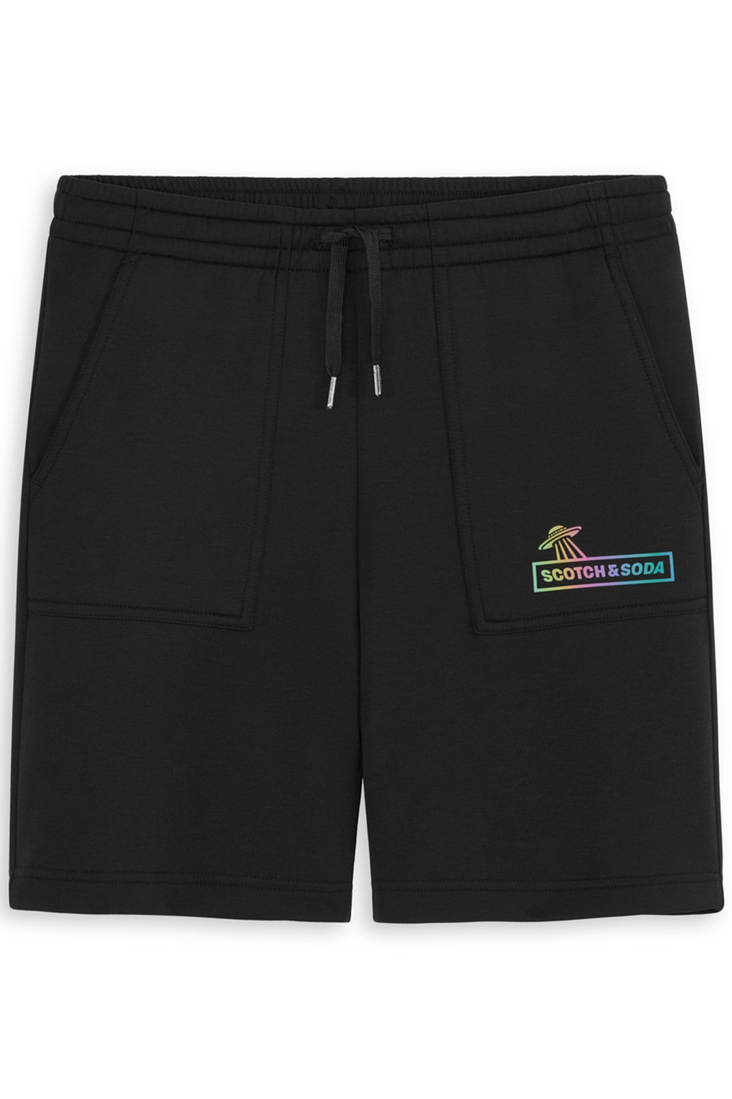BOYS DOUBLE KNIT SHORT BLACK GREY 1