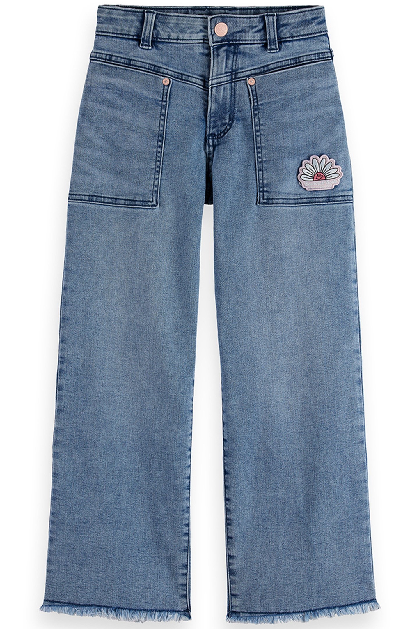 S&S GIRLS DENIM GROUP STRETCH DENIM WIDE LEG JEANS COASTAL B 1