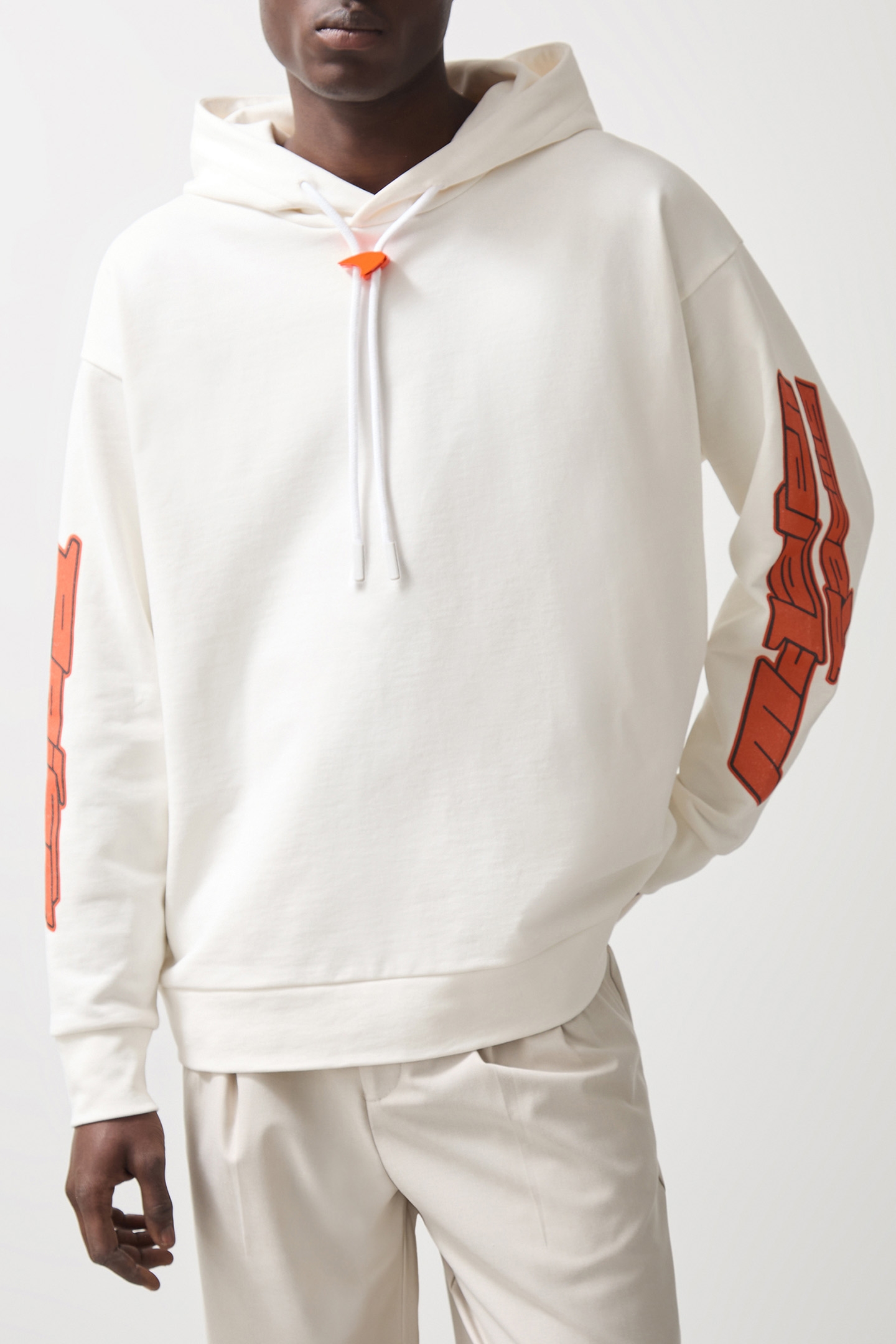 ZAK LS OVERSIZED MCLAREN RACING PRINTED HOODY WHITE 1
