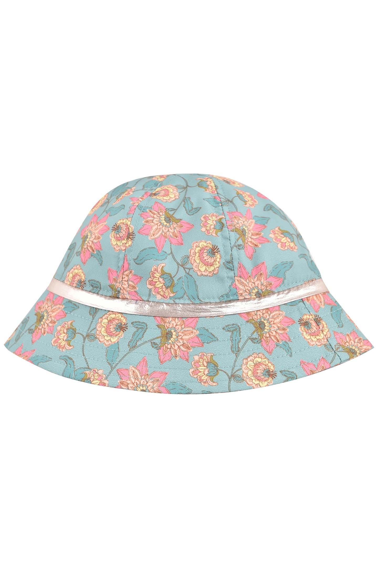 RAIN HAT GRANIMA TURQUOISE FLOWERS 1