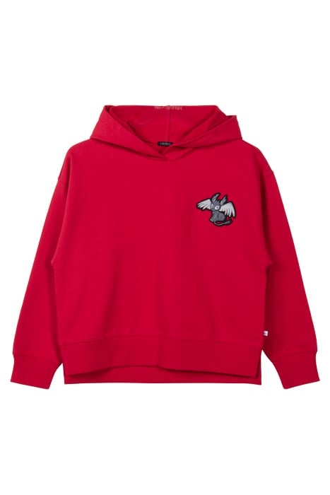 GIRLS' RED HOODIE WITH DRAGON BADGE 1