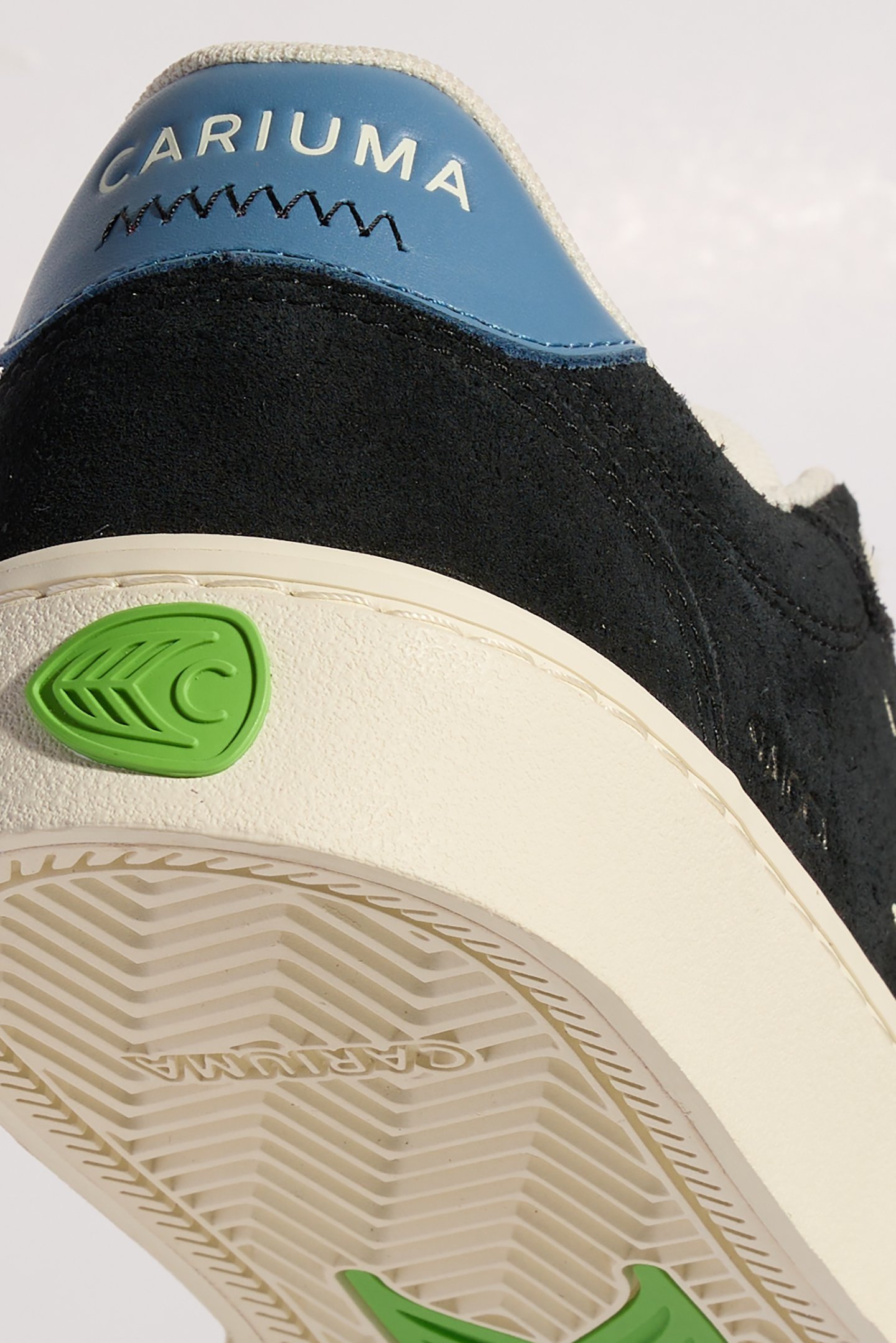 NAIOCA BLACK SUEDE IVORY LOGO WASHED BLUE SNEAKER 2