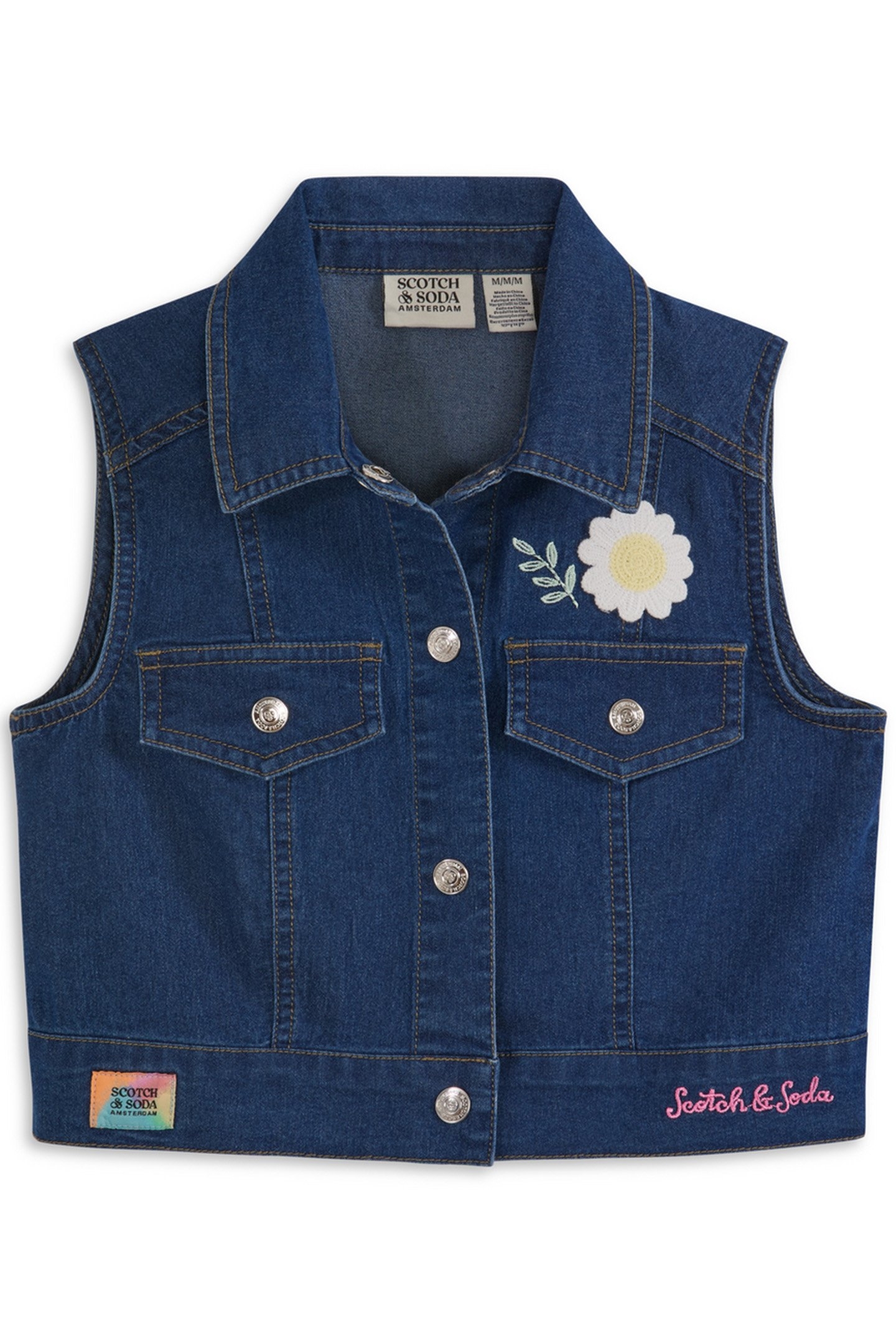 BIG GIRLS S&S DRESS & VEST SET SKY/PEWTER 3