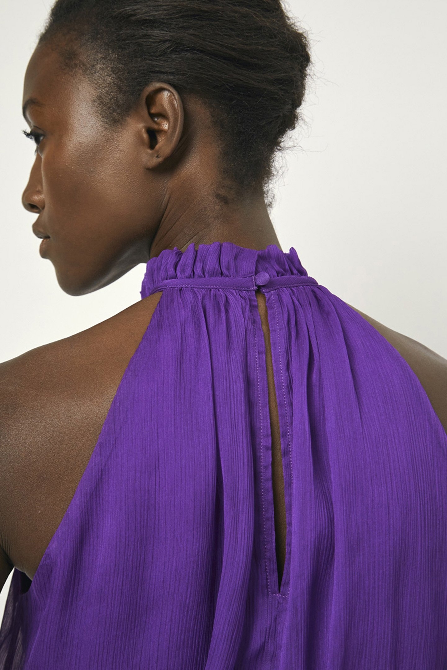 FAME PLEATED HALTER TOP MYSTIQUE VIOLET 5