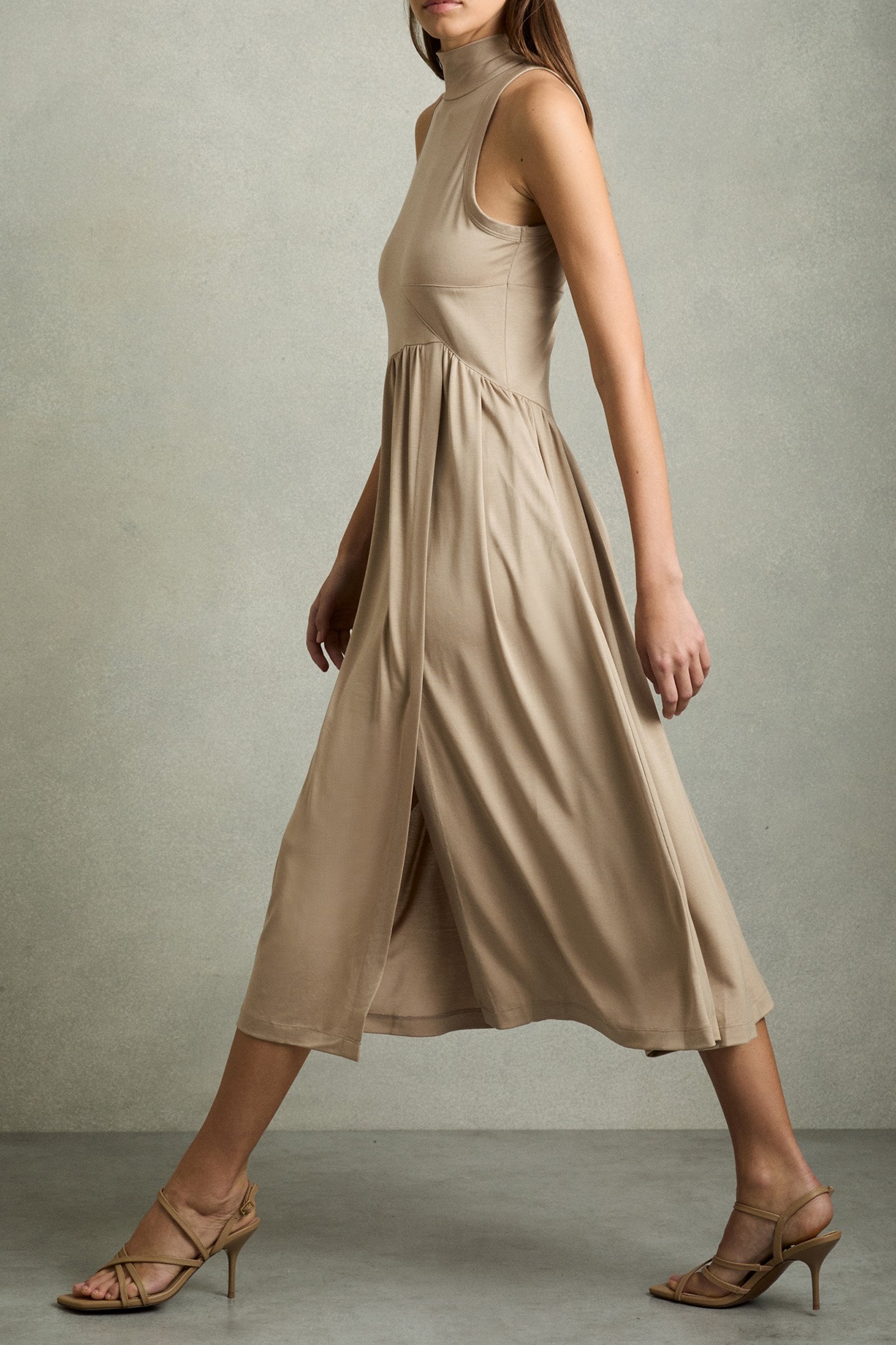 BLAKE SLEEVELESS JERSEY DRESS NEUTRAL 3