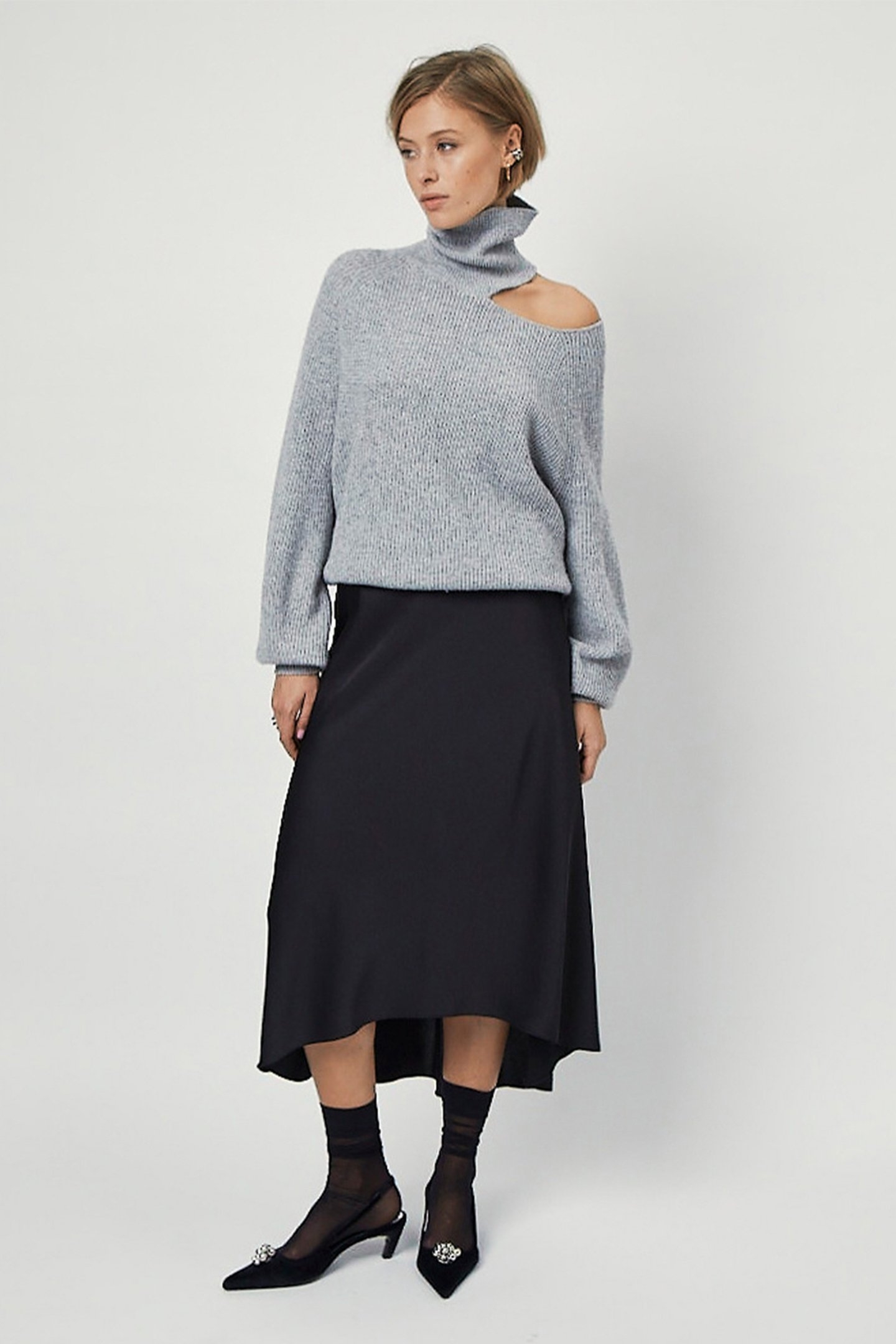 PEPPA MIDI SKIRT RAVEN 1