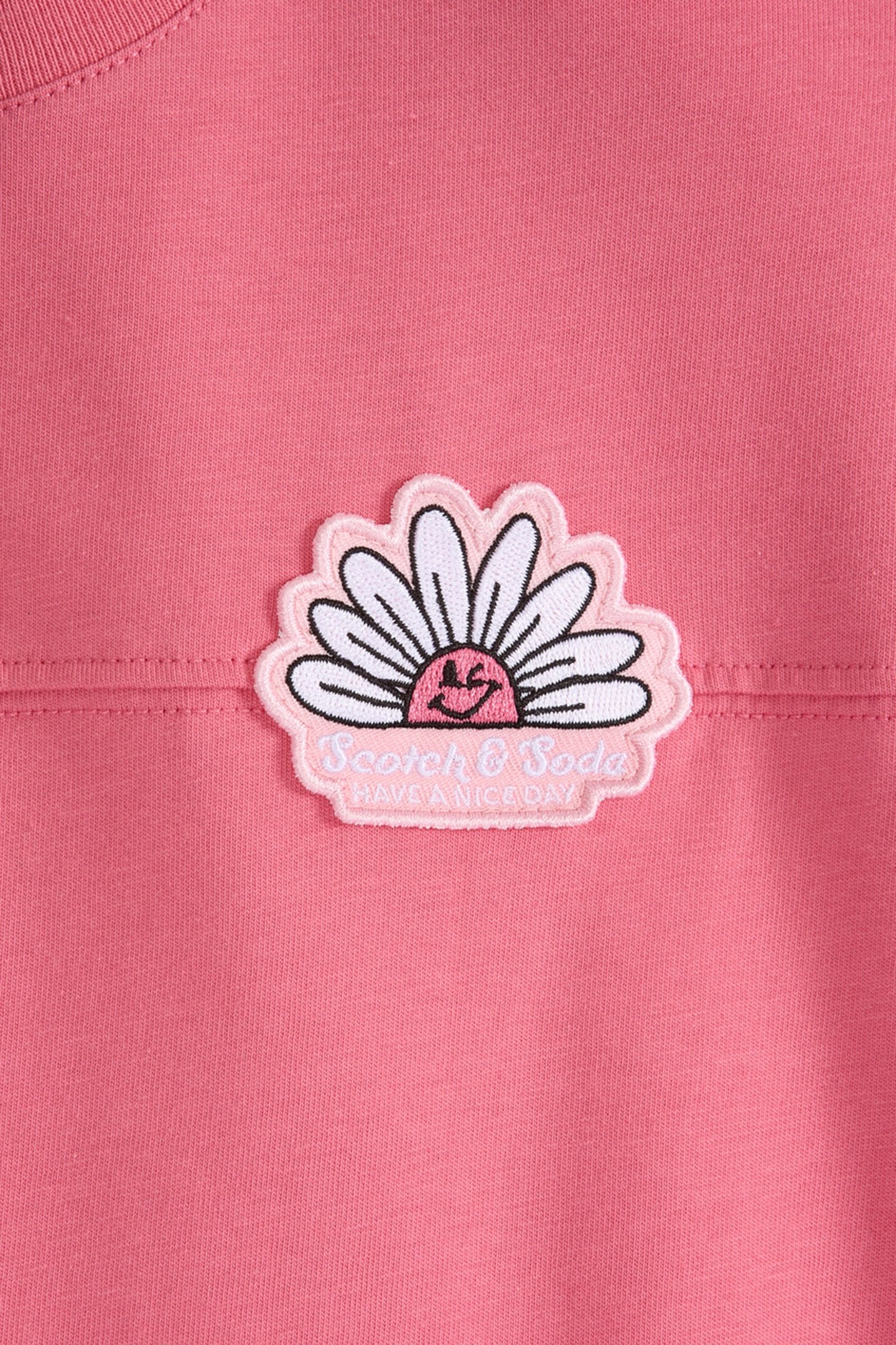 GIRLS CTTN SLUB JERSEY SS TOP PINK/BROWN 3