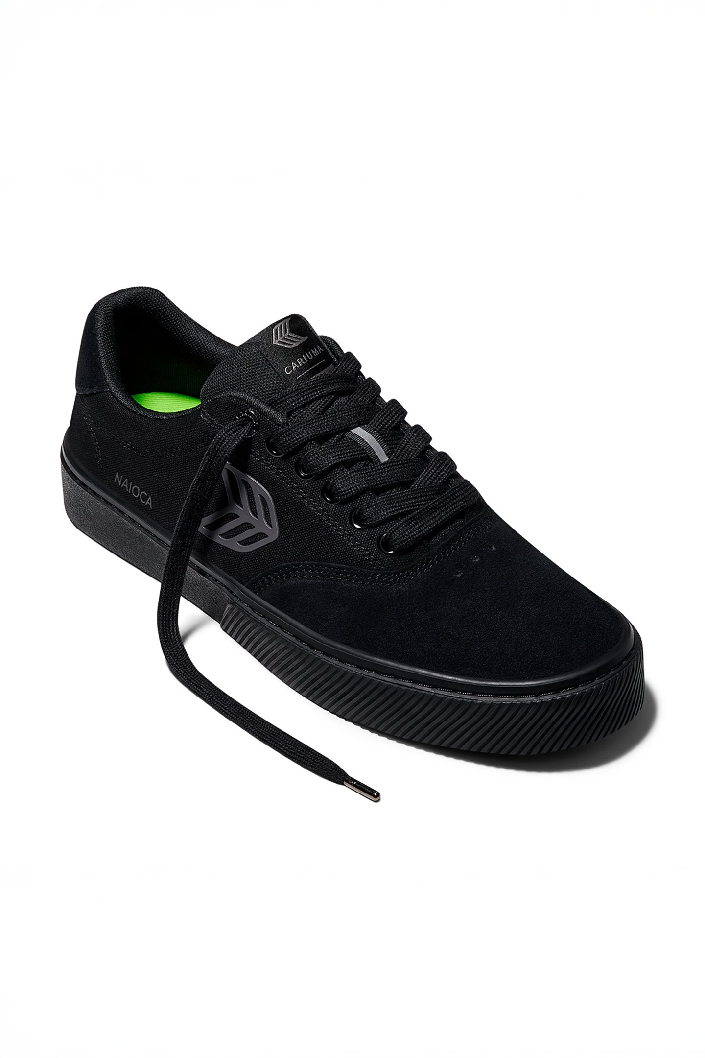 NAIOCA PRO ALL BLACK SUEDE AND CANVAS ASH GREY LOGO SNEAKER 1