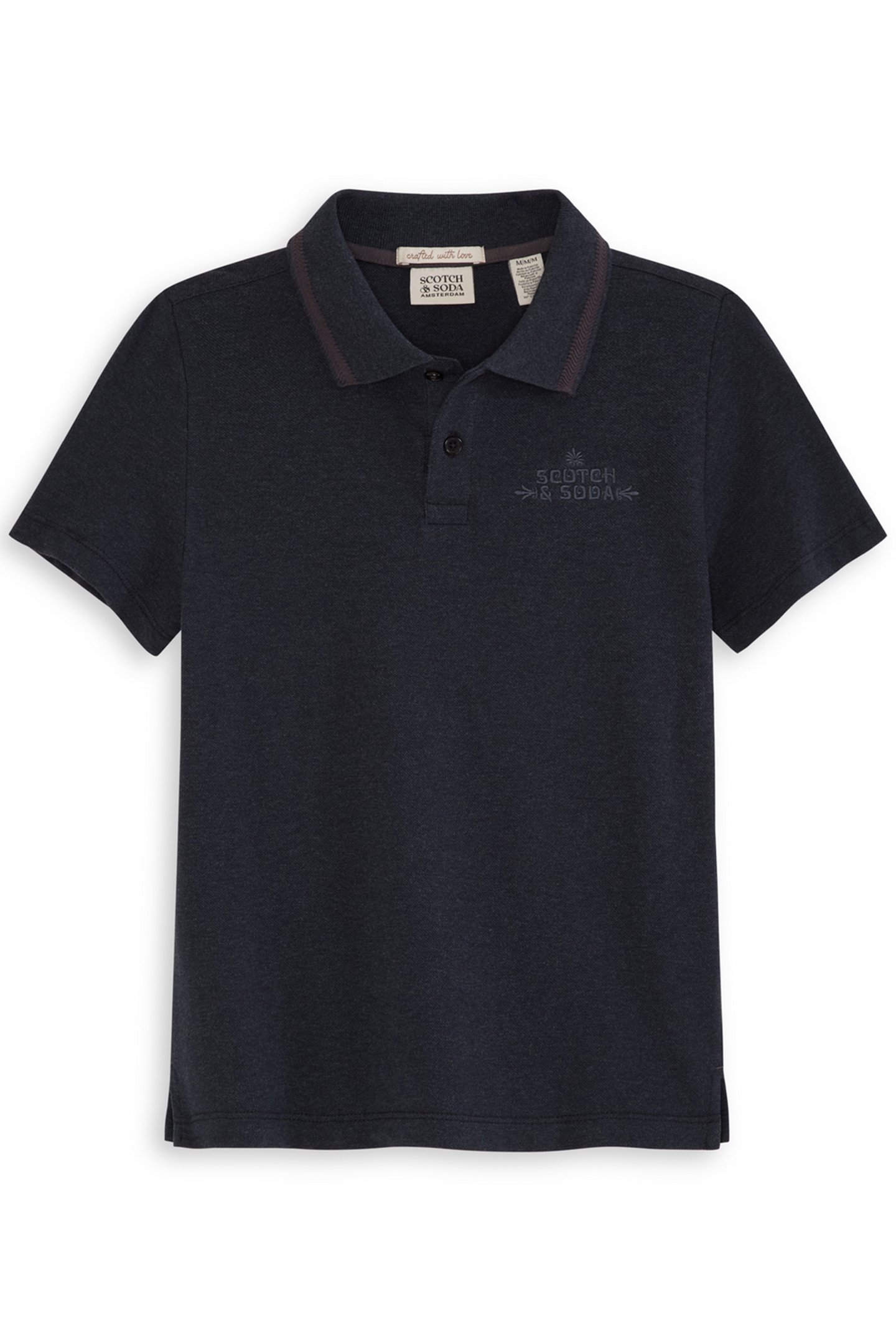 BOYS HEATHER PIQUE POLO BLACK 1