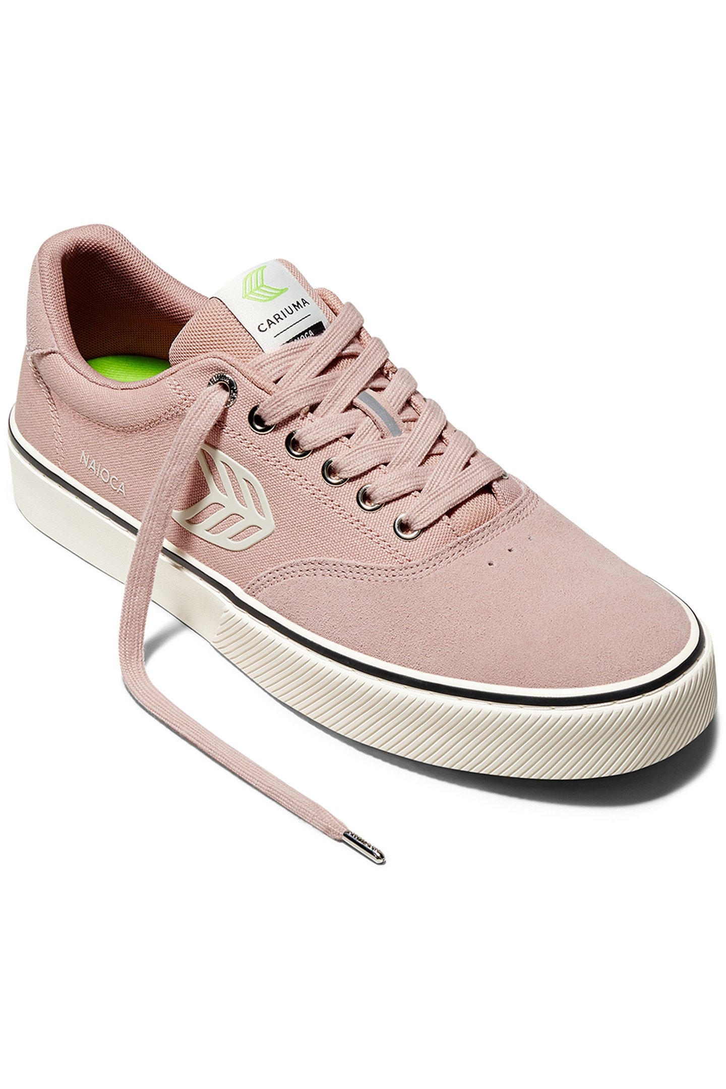 NAIOCA PRO ROSE SUEDE AND CANVAS IVORY LOGO SNEAKER 2