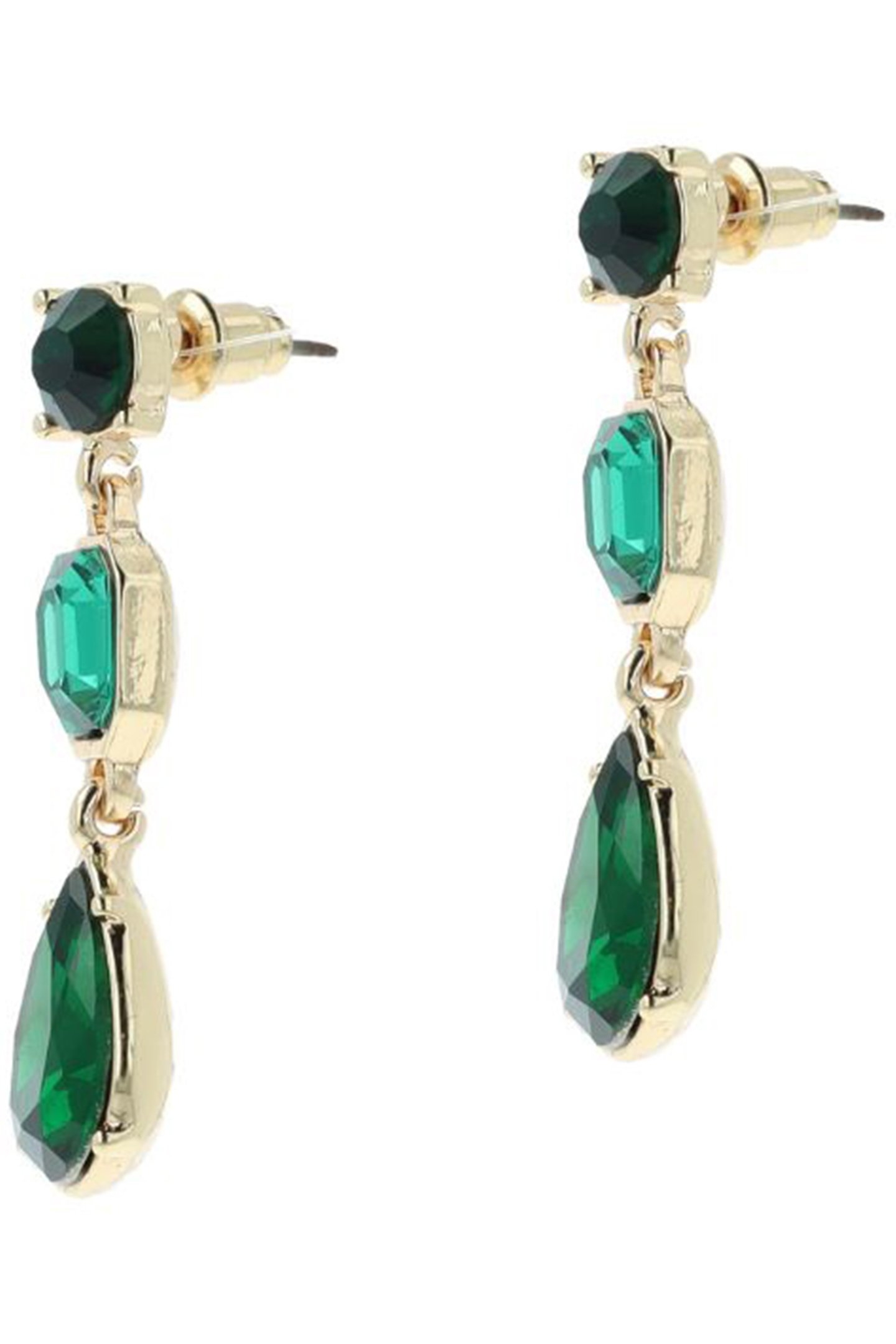 EMERALD GOLD TRIPLE EARRINGS 3