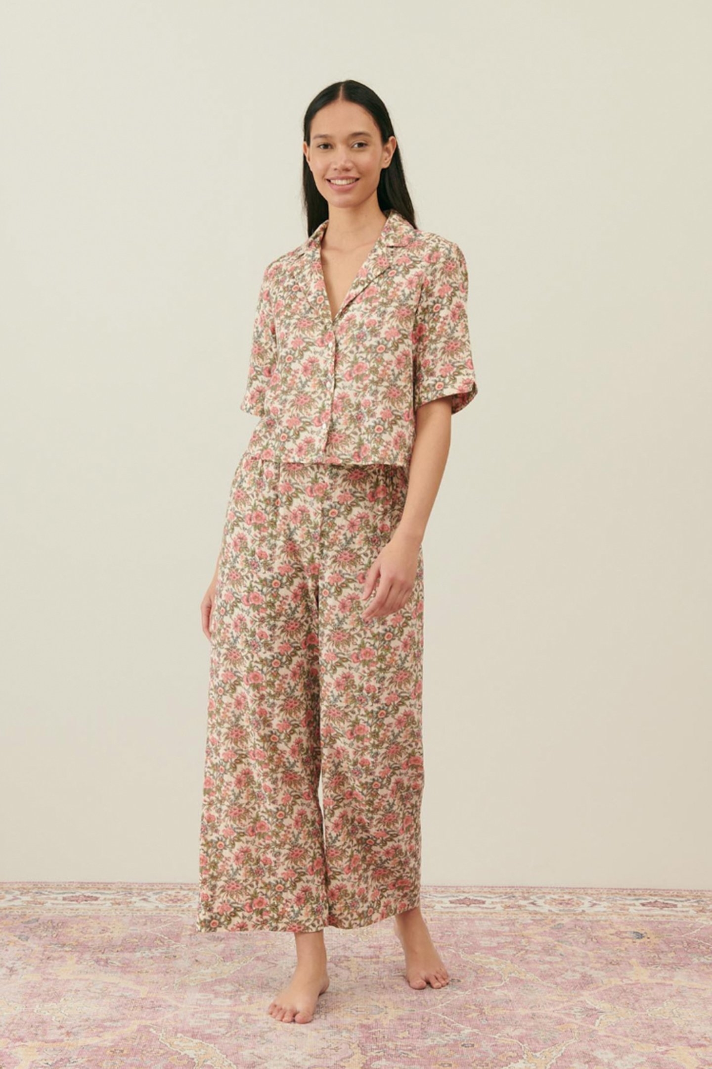 PAJAMAS TOP LOULOU IVORY ENCH FIELDS 2