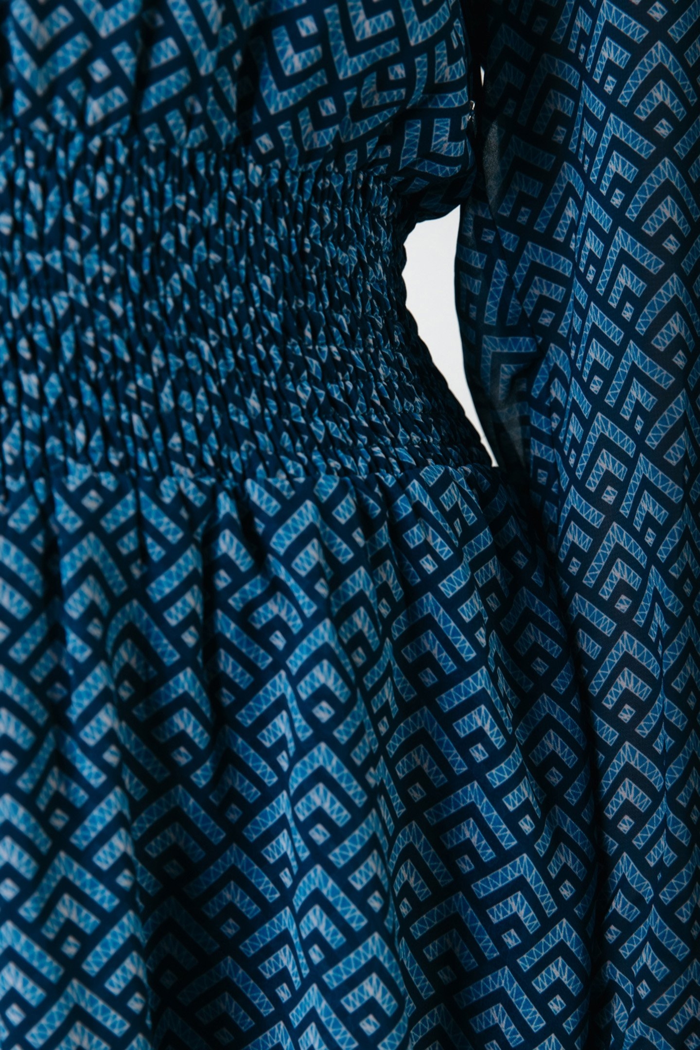 SACHA SMALL GEO SHIRT DRESS LS DARK PETROL 4