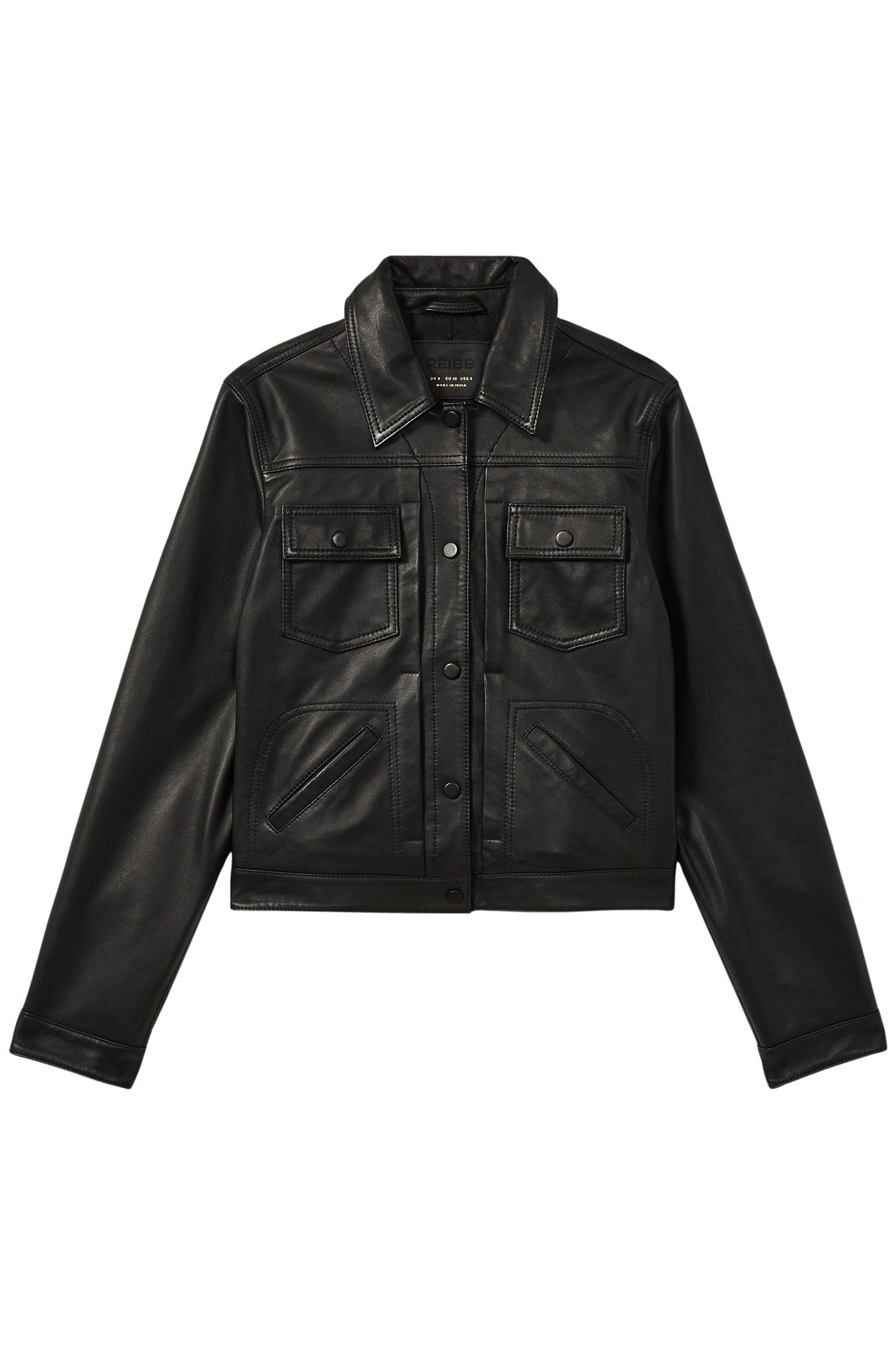 ELY LEATHER TRUCKER BLACK 1