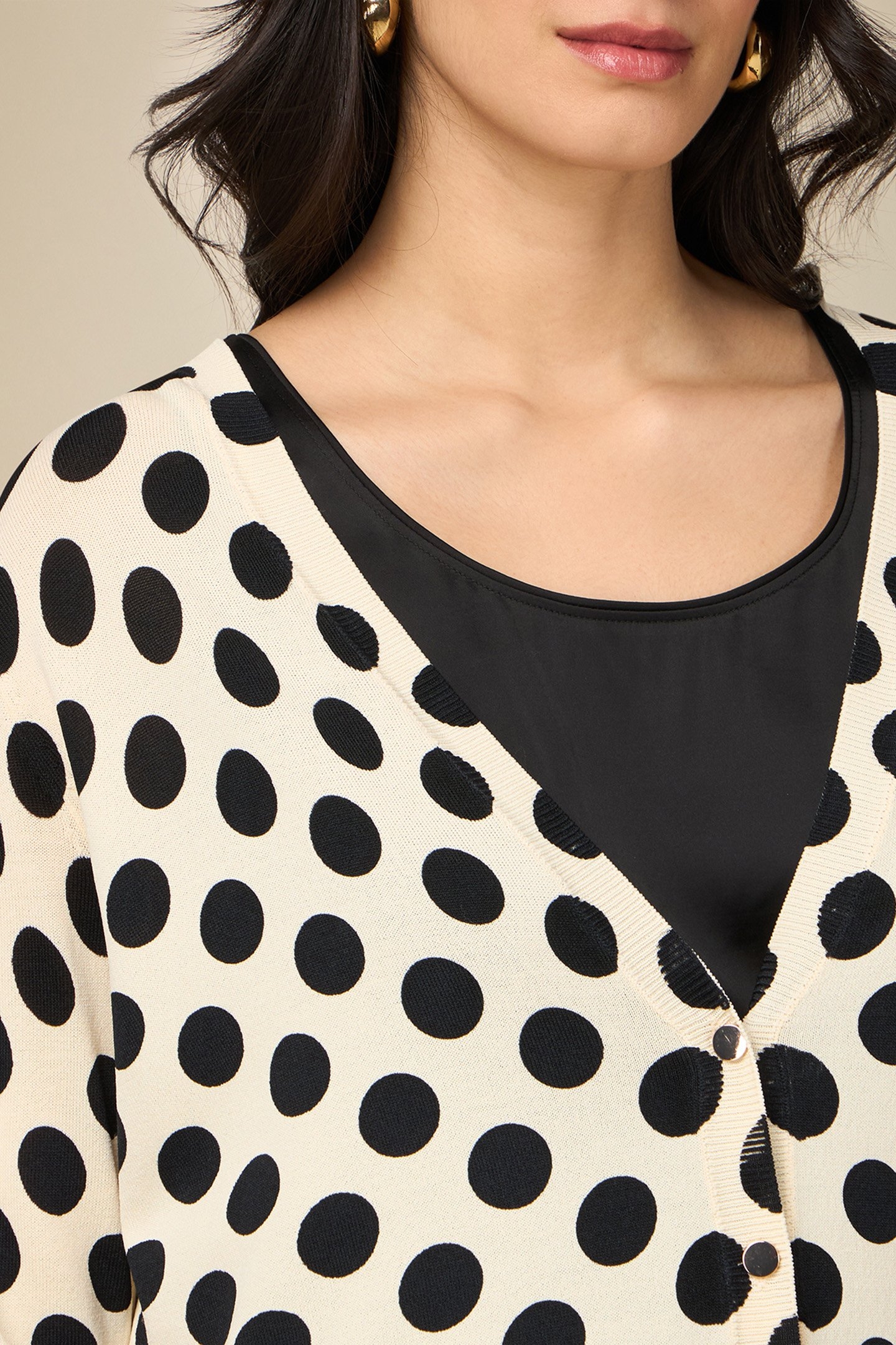POLKA DOT PRINT CARDIGAN WHITE 4