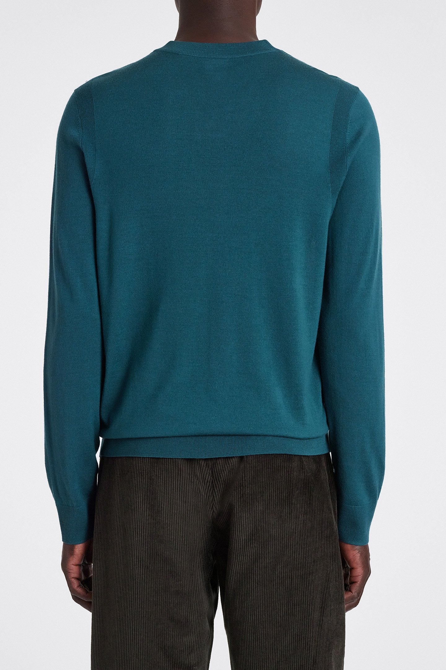 MENS SWEATER V NECK PETROL BLUE 2