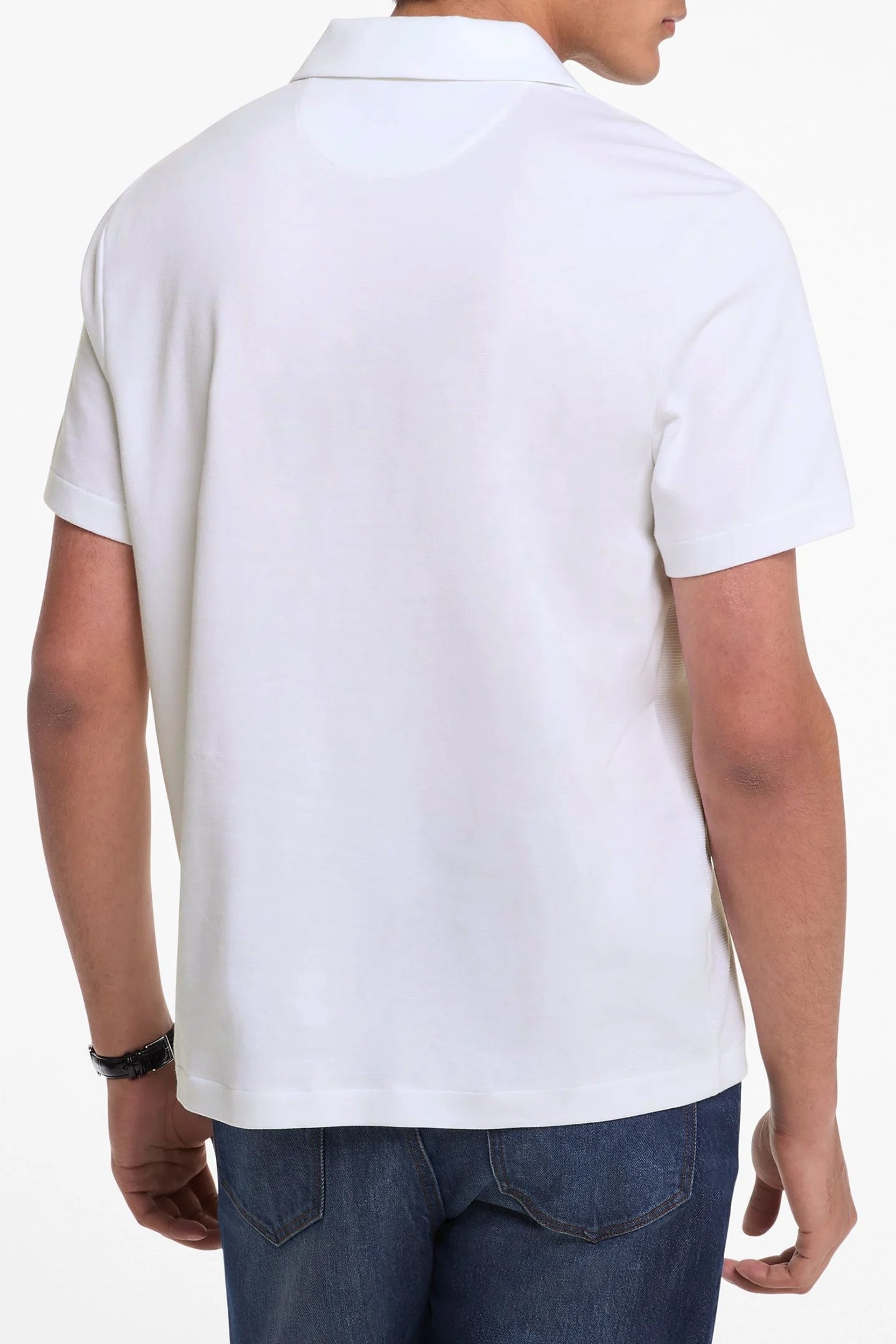 POLO CASUAL SHIRT IN WAFFLE FABRIC IN WHITE 2