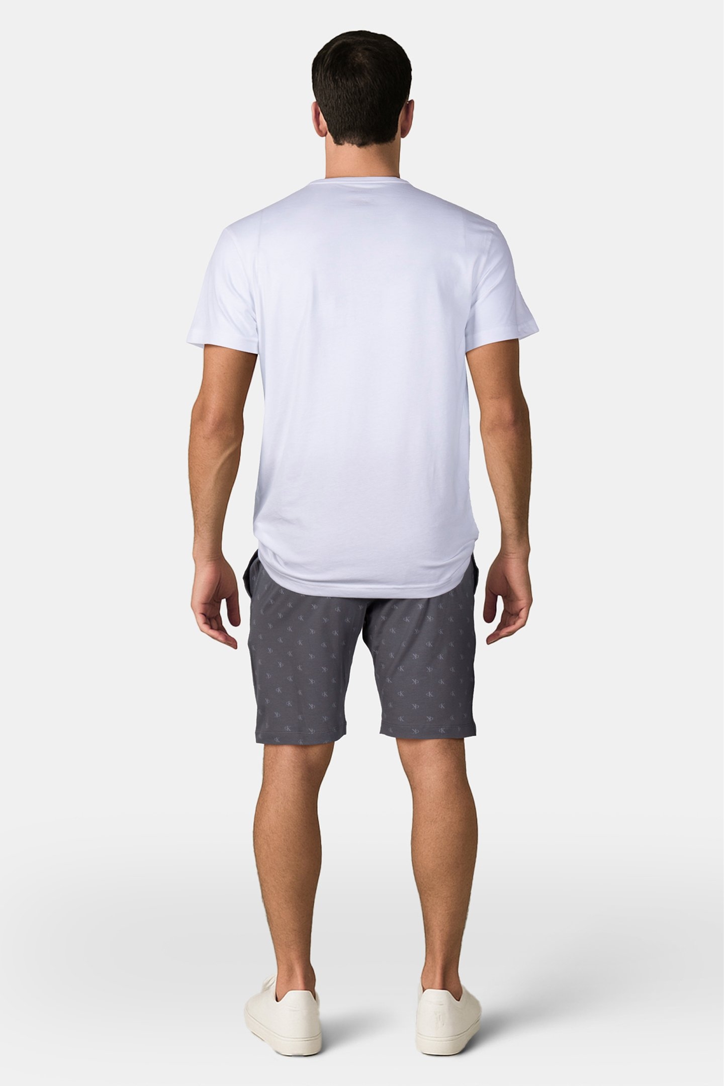 S/S SHORT SET WHITE TOP, D LOGO_SMOKED PEARL BTM 2