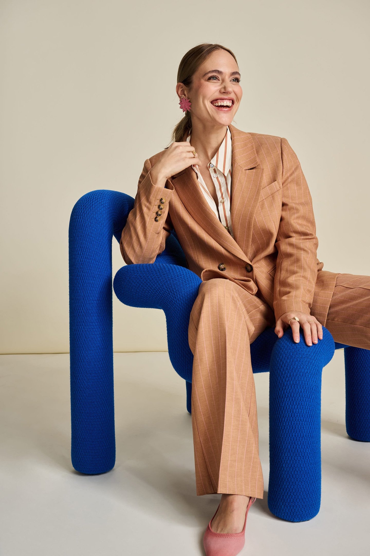 BLAZER - STRIPED SUGAR BROWN 3