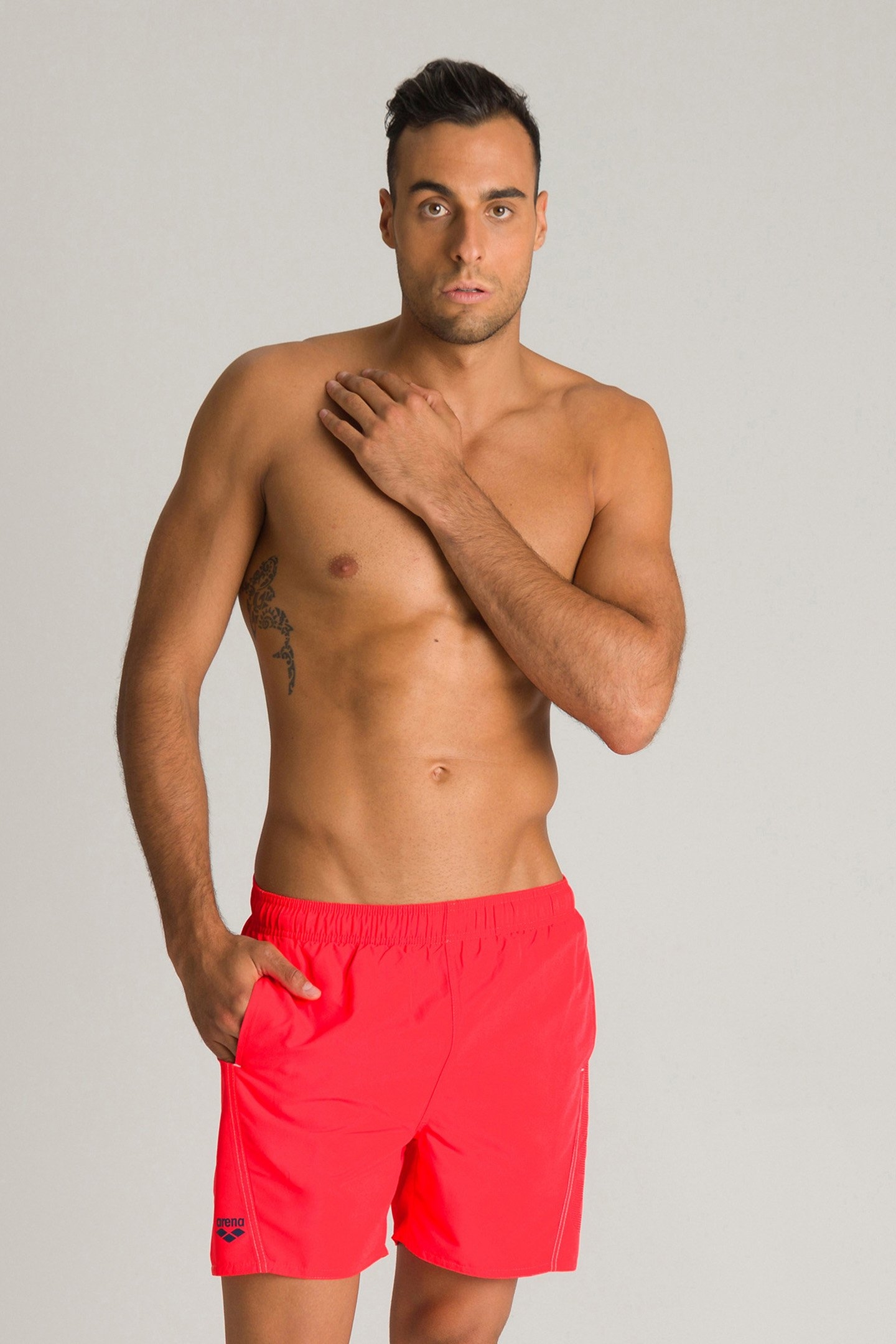 FUNDAMENTALS ARENA LOGO BOXER FLUO RED-SHARK-WHITE 1