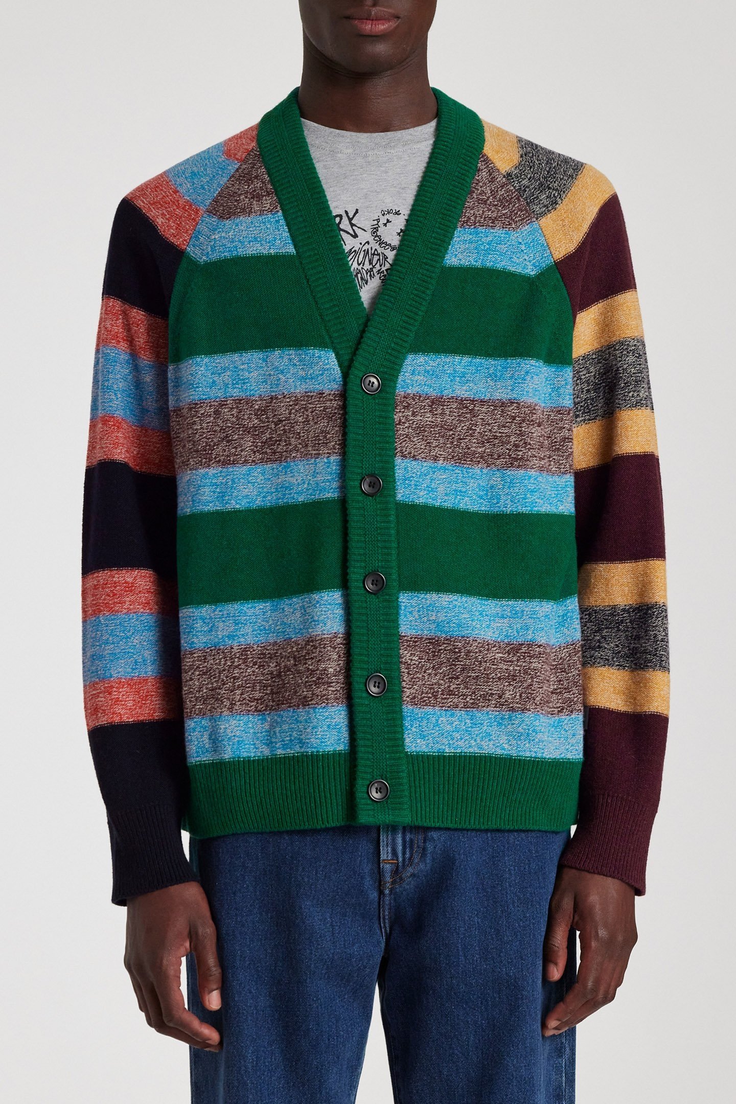 MENS CARDIGAN BUTTON THRU EMERALD GREEN 1