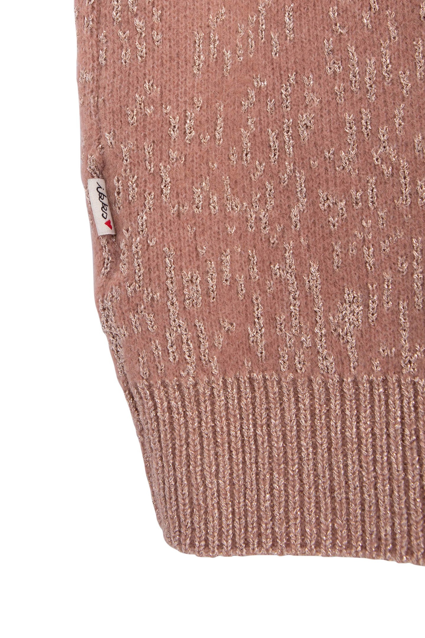 GIRL'S PINK JACQUARD LUREX SWEATER DRESS 4